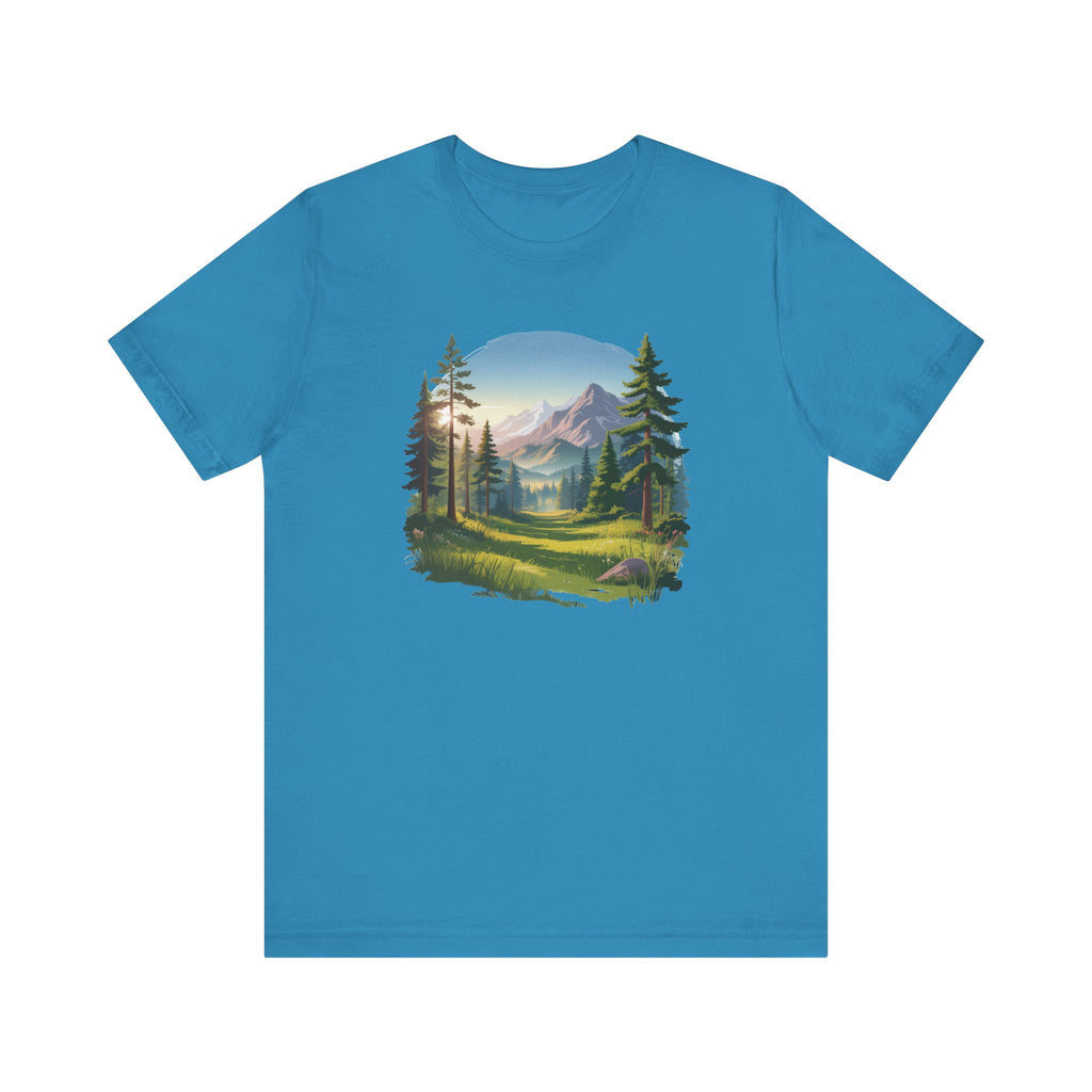 Bella+Canvas Unisex Jersery Short Sleeve Tee Mountain Woodland Design