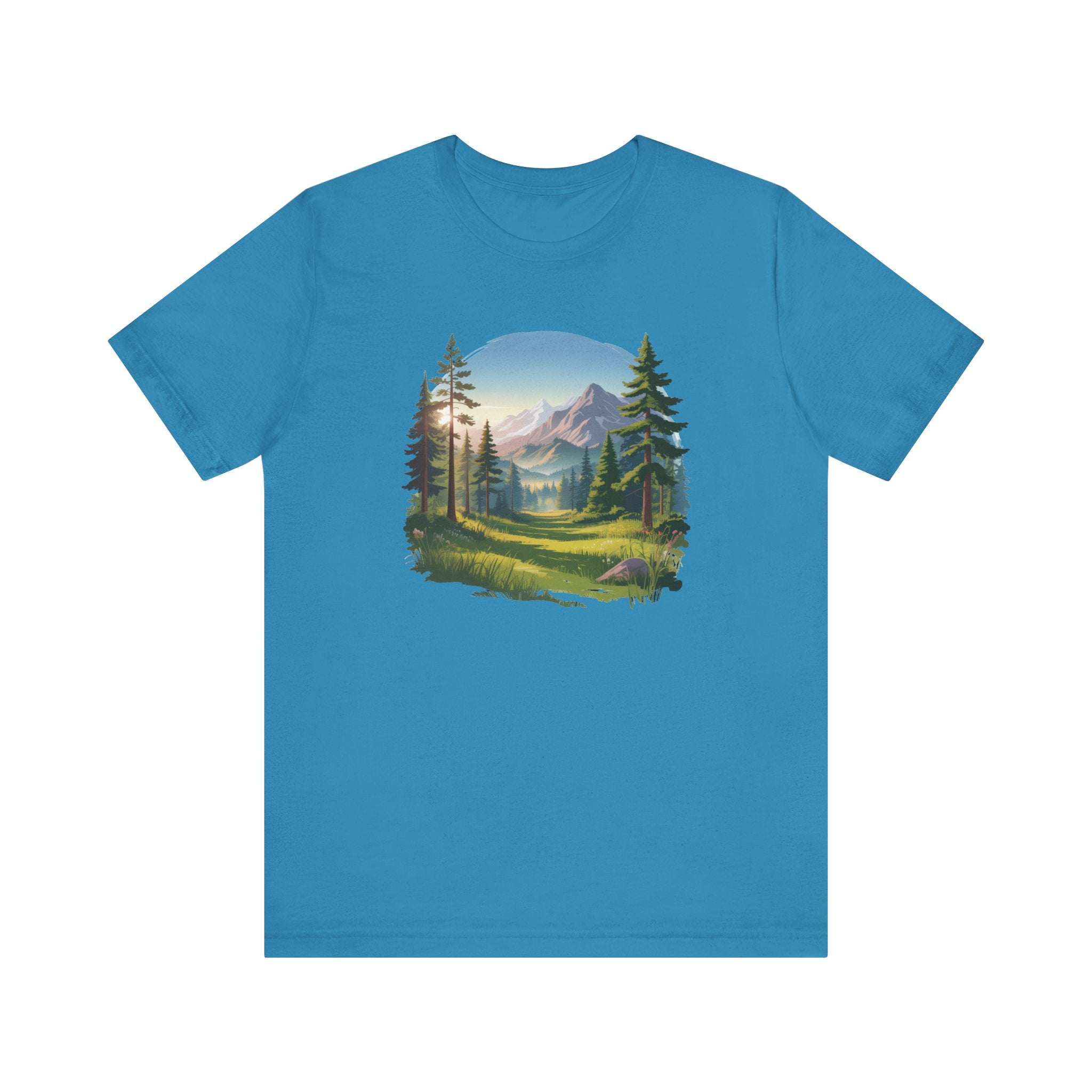 Bella+Canvas Unisex Jersery Short Sleeve Tee Mountain Woodland Design