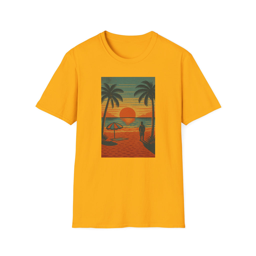 Gildan Unisex Softstyle® T-Shirt Retro Beach Sunset