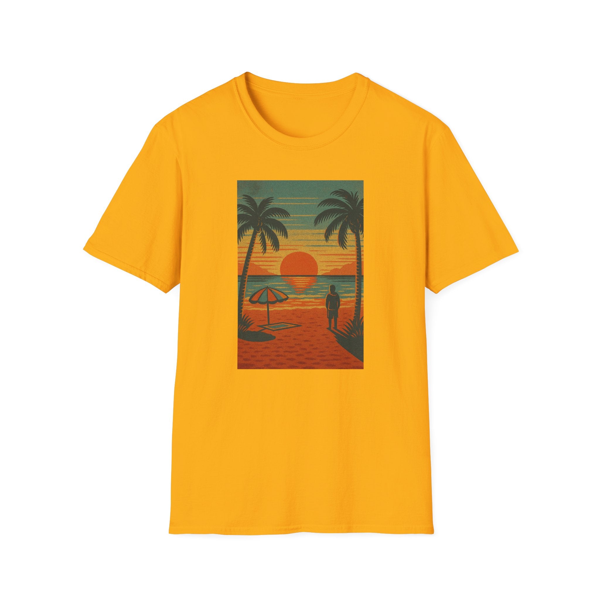 Gildan Unisex Softstyle® T-Shirt Retro Beach Sunset