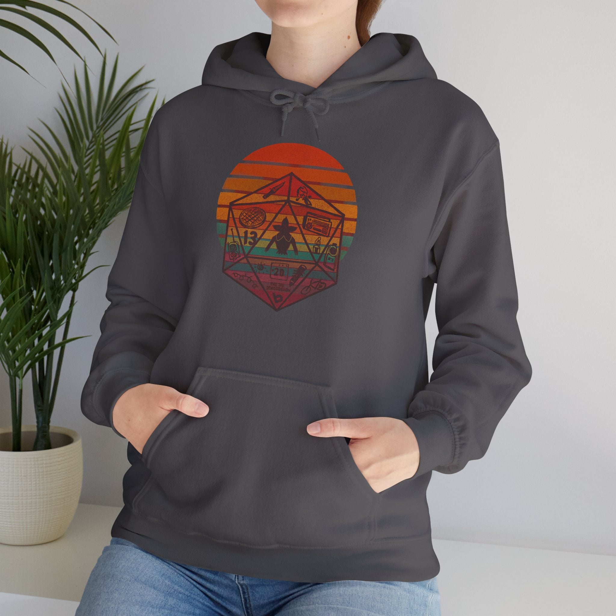 Gildan Heavy Blend Hoodie Stranger Things 20 Sided Dice