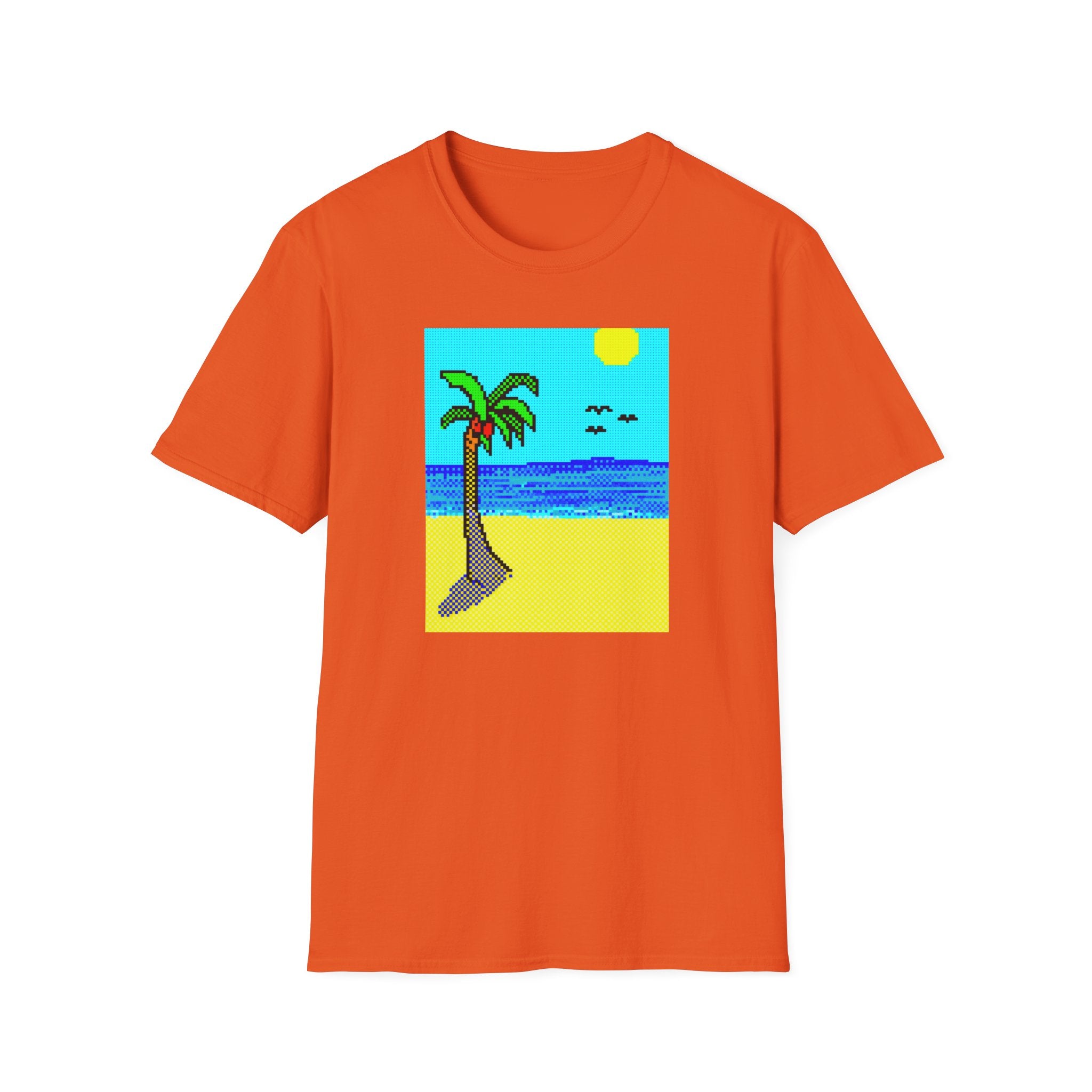 Gildan Unisex Softstyle® T-Shirt Retro MS Windows Card Theme Beaach