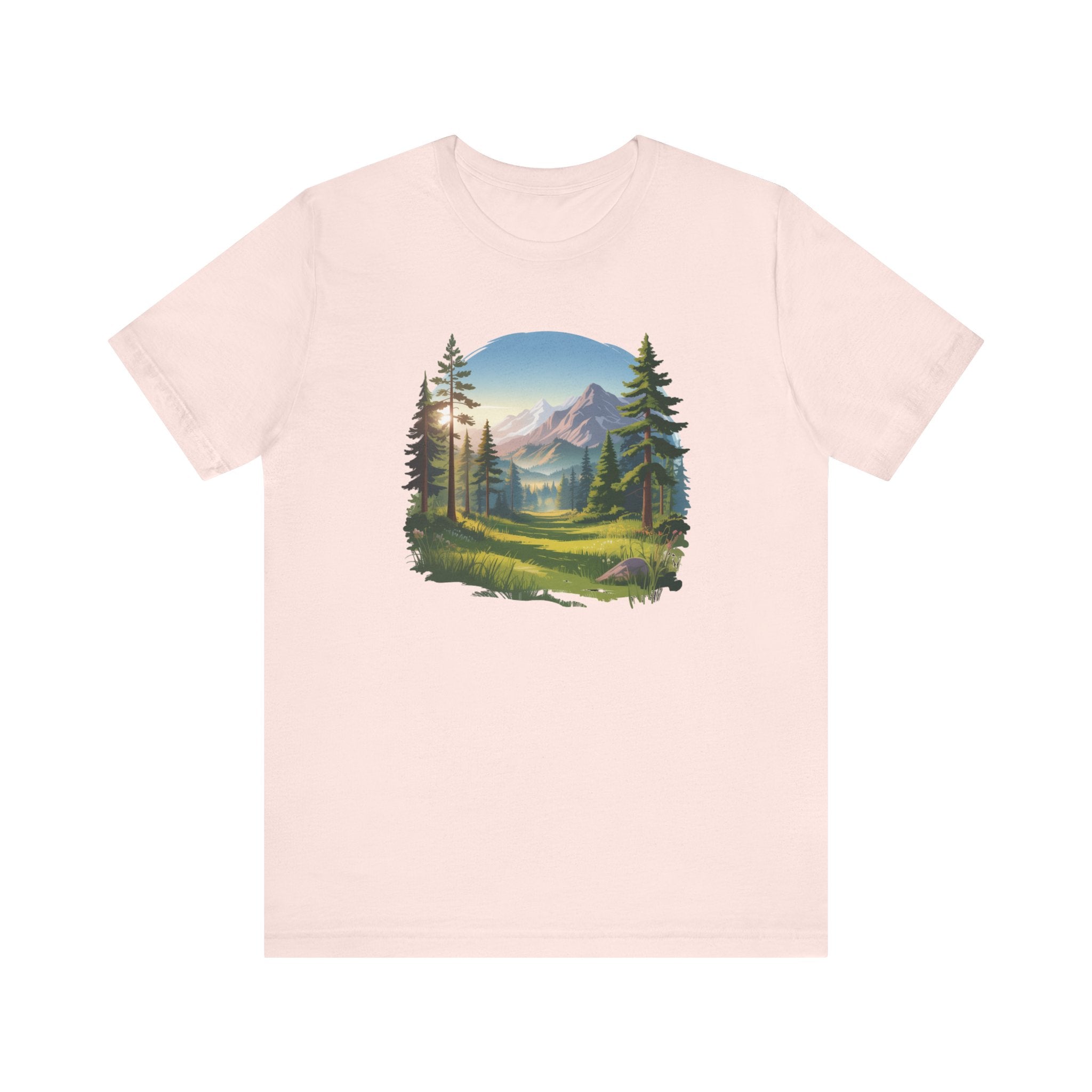 Bella+Canvas Unisex Jersery Short Sleeve Tee Mountain Woodland Design