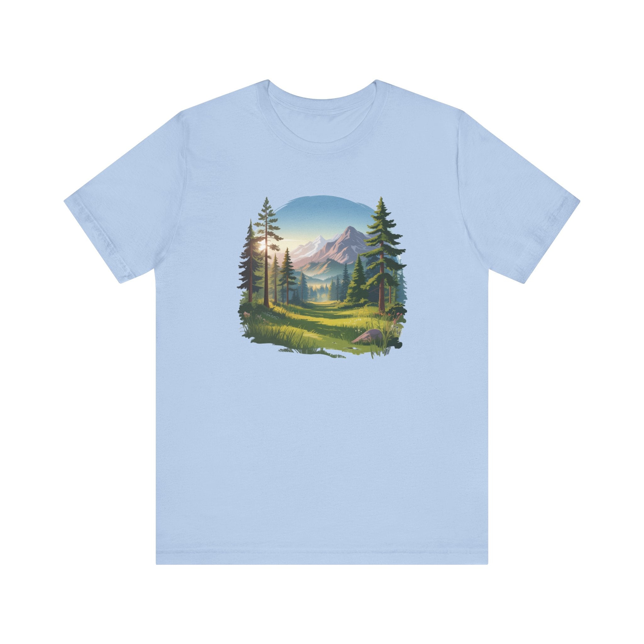 Bella+Canvas Unisex Jersery Short Sleeve Tee Mountain Woodland Design