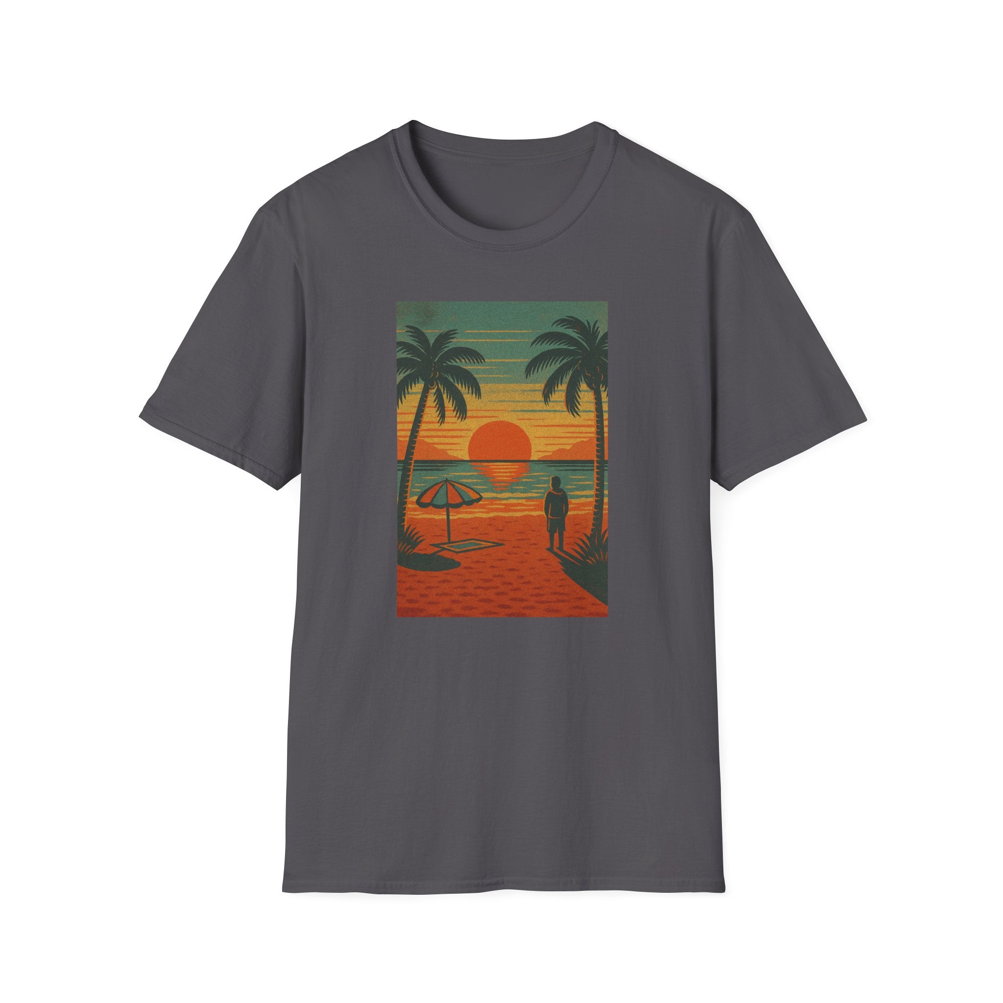 Gildan Unisex Softstyle® T-Shirt Retro Beach Sunset