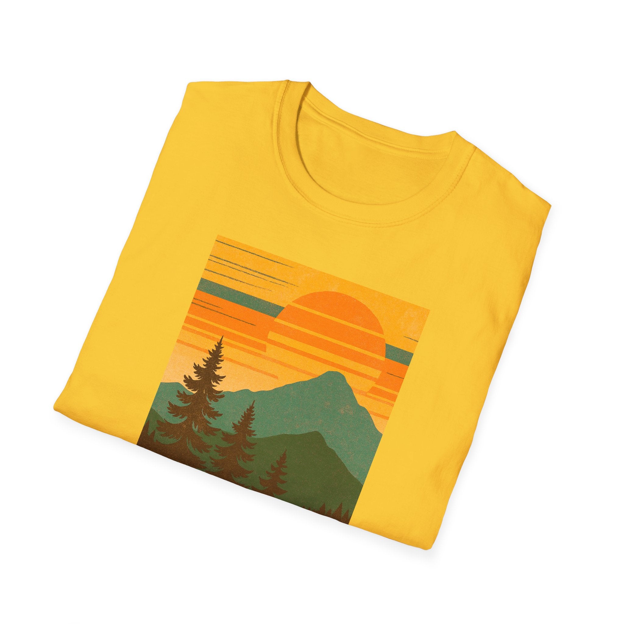 Gildan Unisex Softstyle® T-Shirt Retro Mountain Sunset