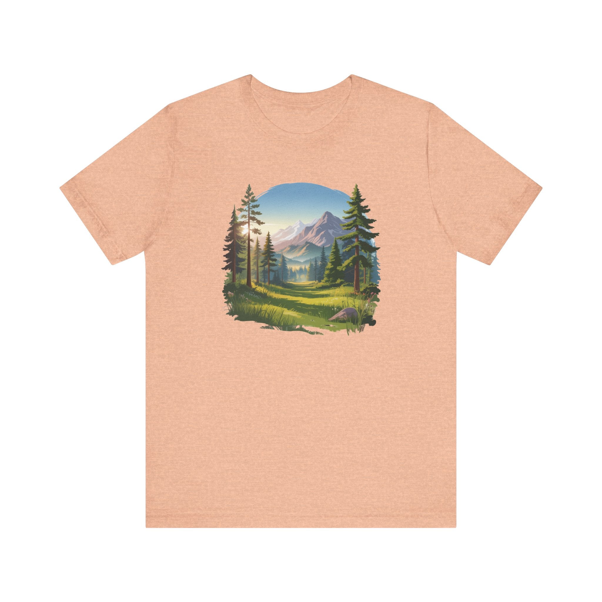 Bella+Canvas Unisex Jersery Short Sleeve Tee Mountain Woodland Design