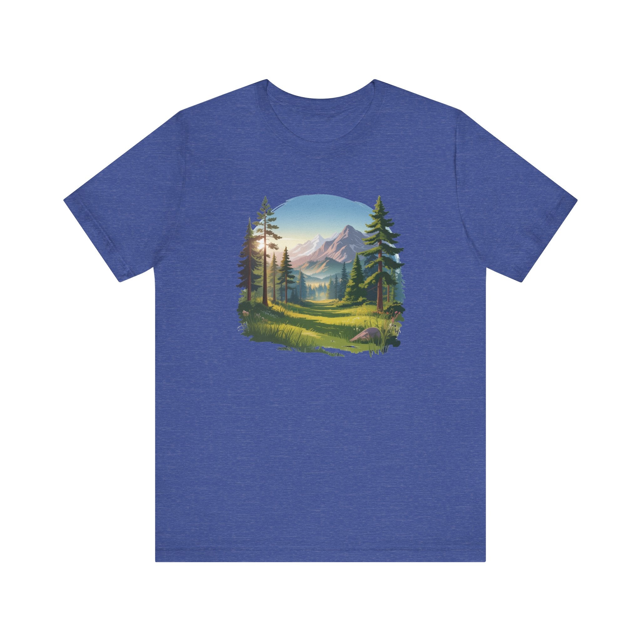 Bella+Canvas Unisex Jersery Short Sleeve Tee Mountain Woodland Design