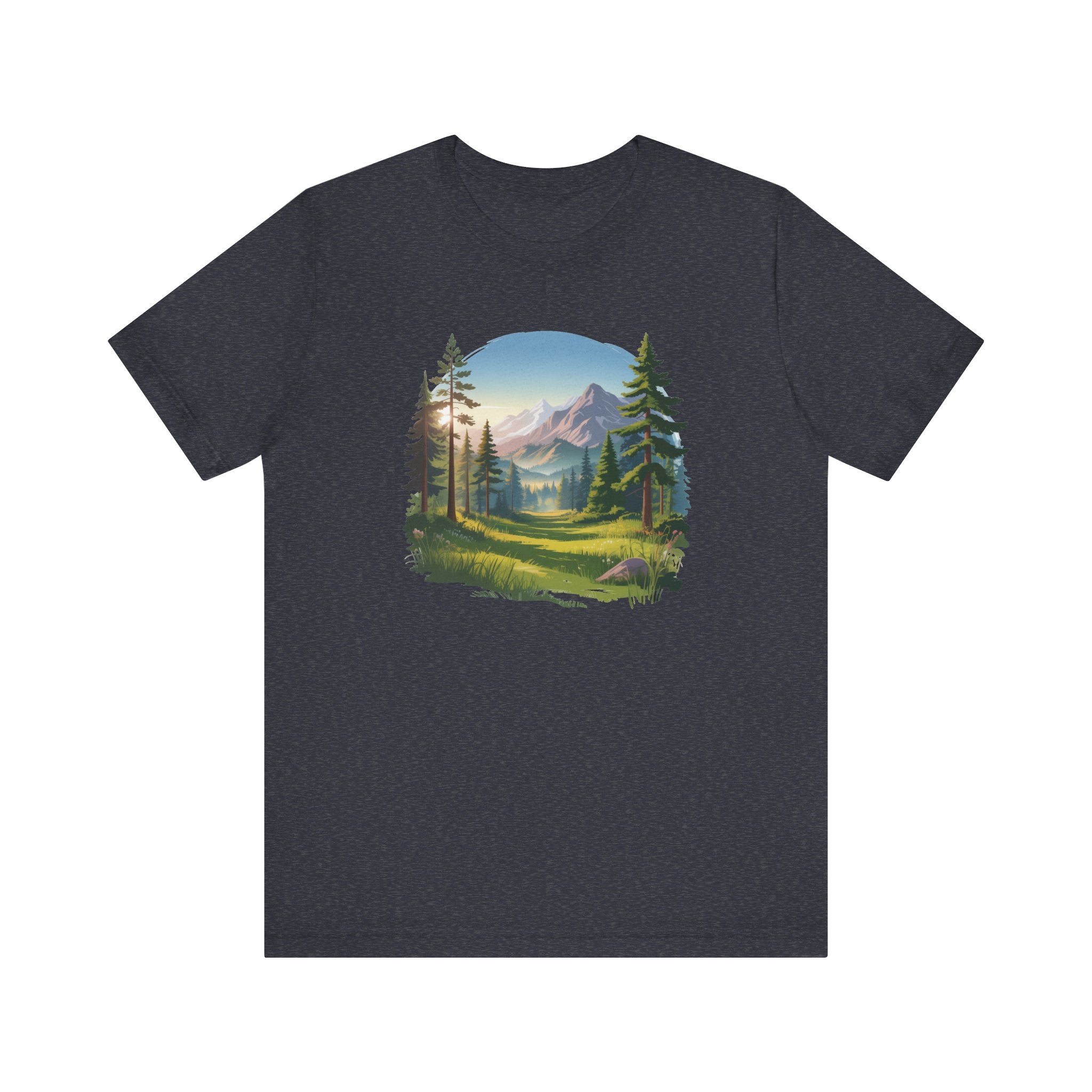 Bella+Canvas Unisex Jersery Short Sleeve Tee Mountain Woodland Design