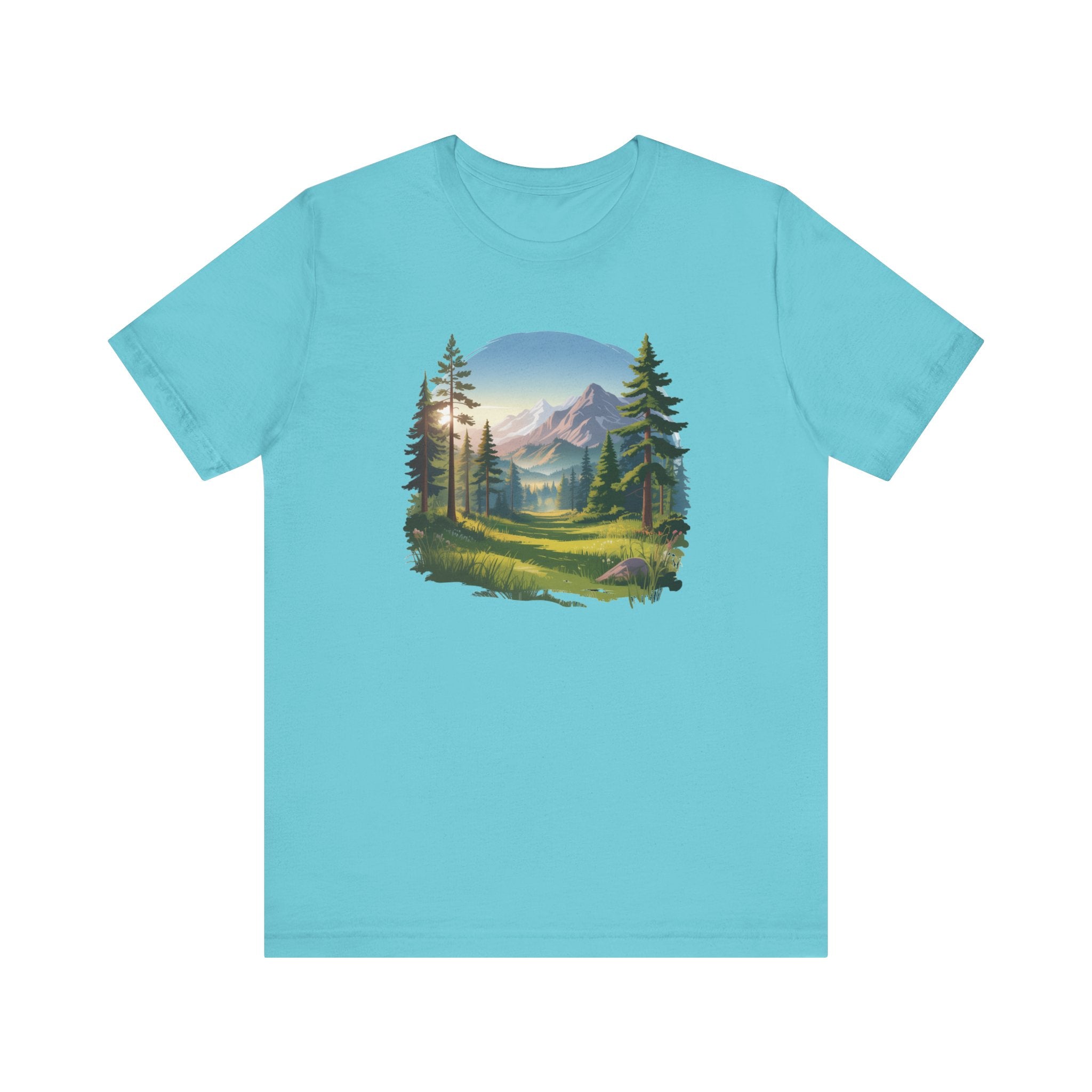 Bella+Canvas Unisex Jersery Short Sleeve Tee Mountain Woodland Design