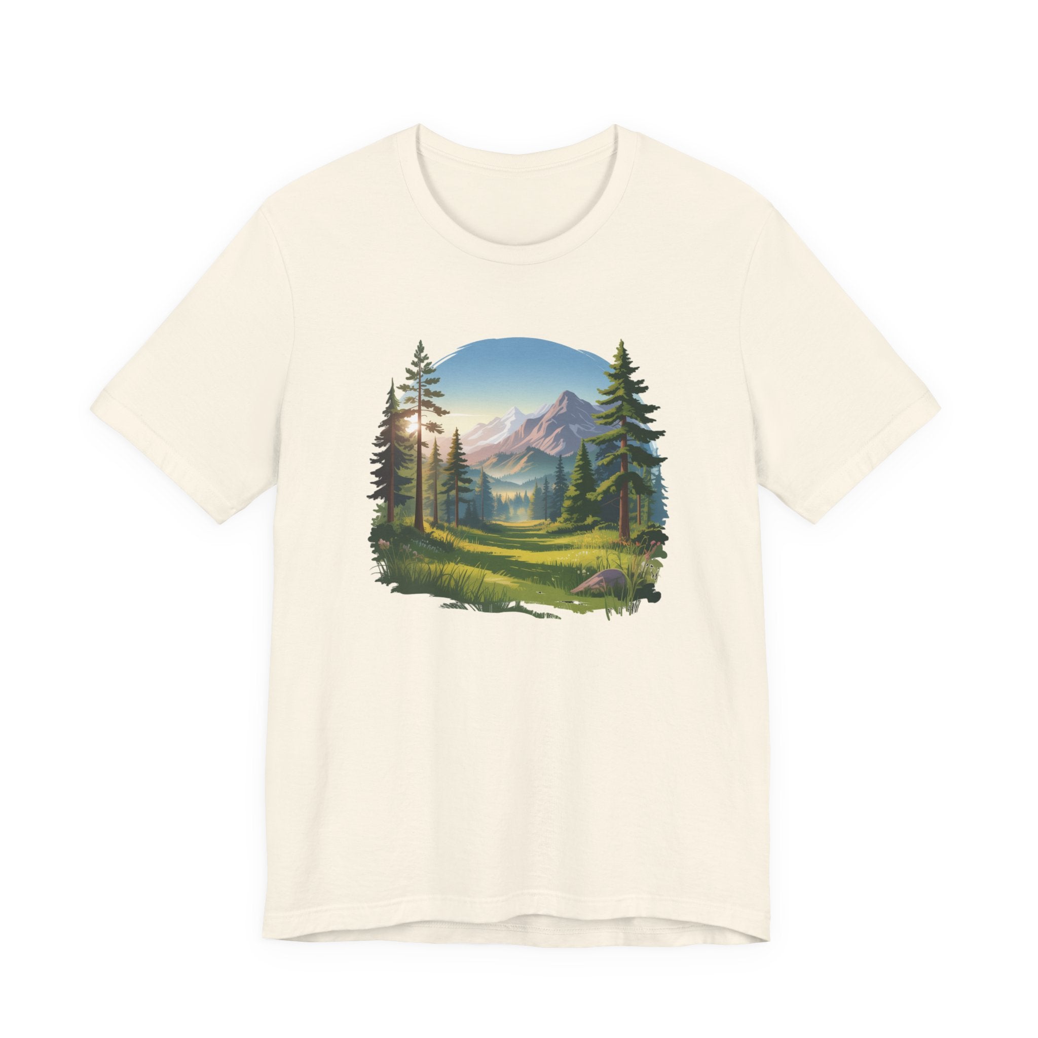 Bella+Canvas Unisex Jersery Short Sleeve Tee Mountain Woodland Design