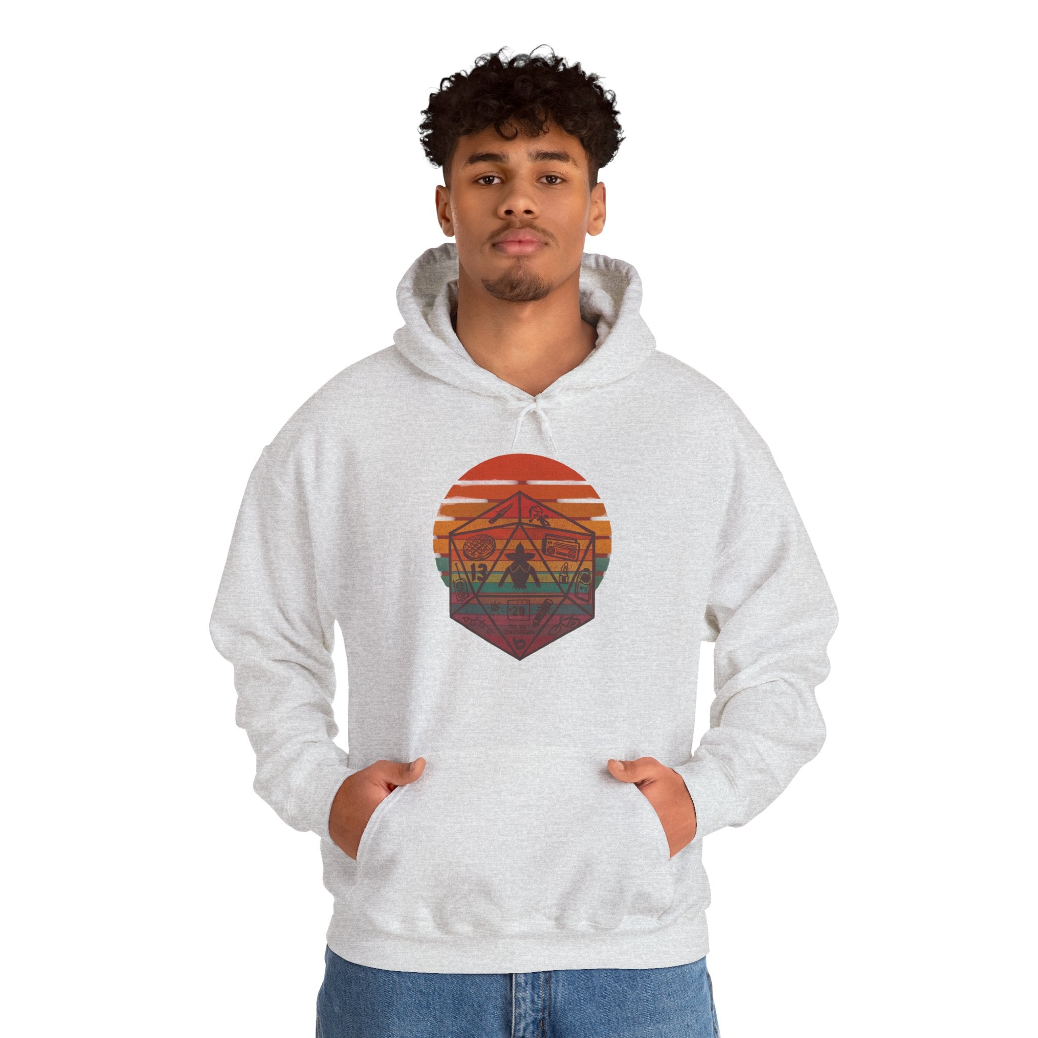 Gildan Heavy Blend Hoodie Stranger Things 20 Sided Dice