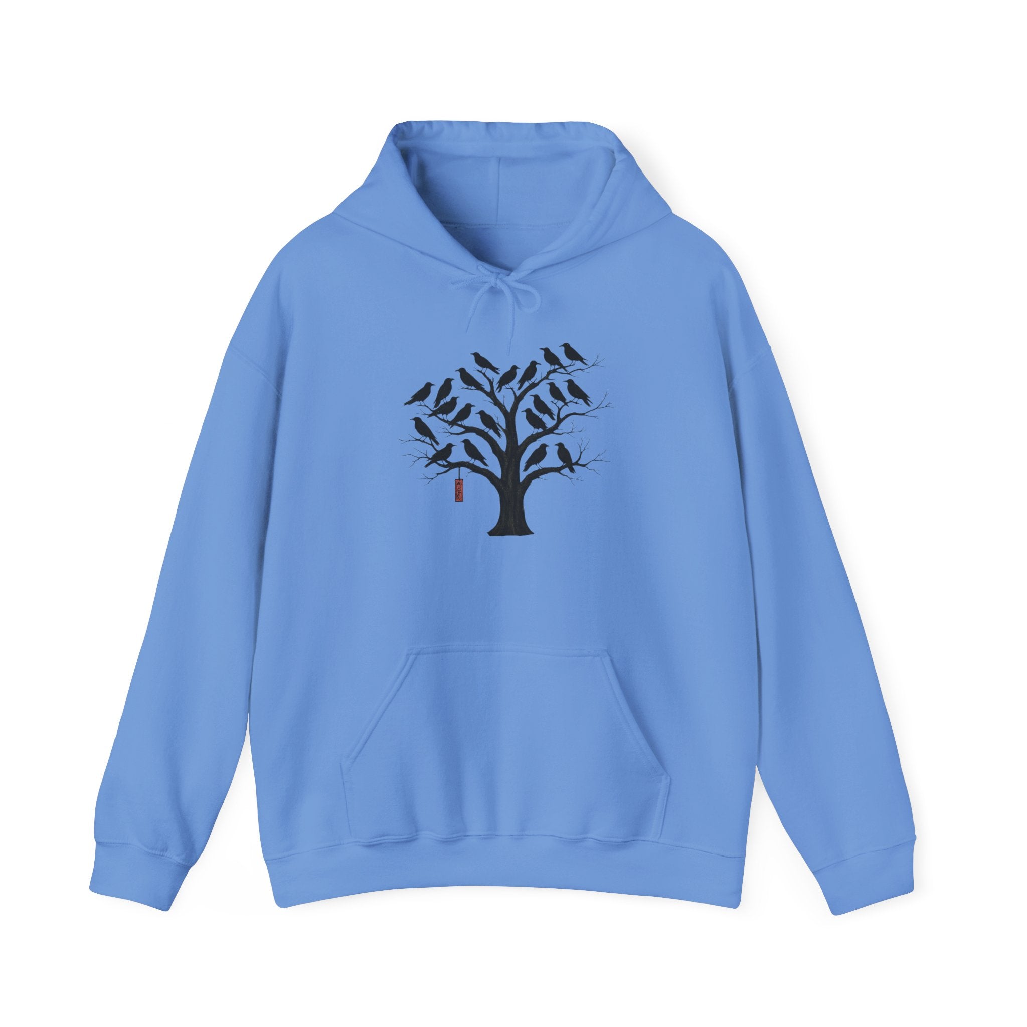 Gildan Heavy Blend Hoodie Unisex Black Bird Tree