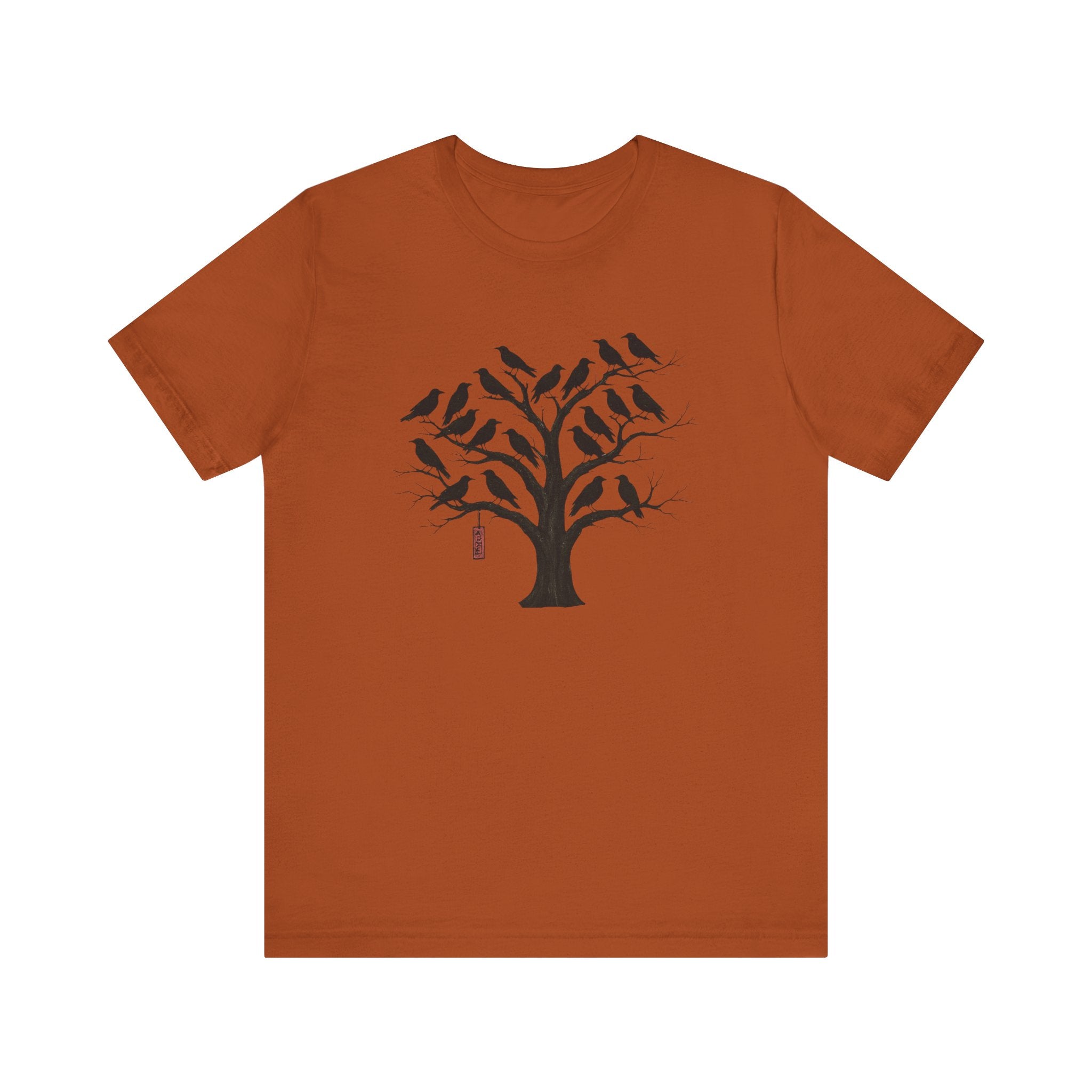 Bella+Canvas Unisex Jersery Short Sleeve T-Shirt — Silhouette Bird Tree Graphic Tee