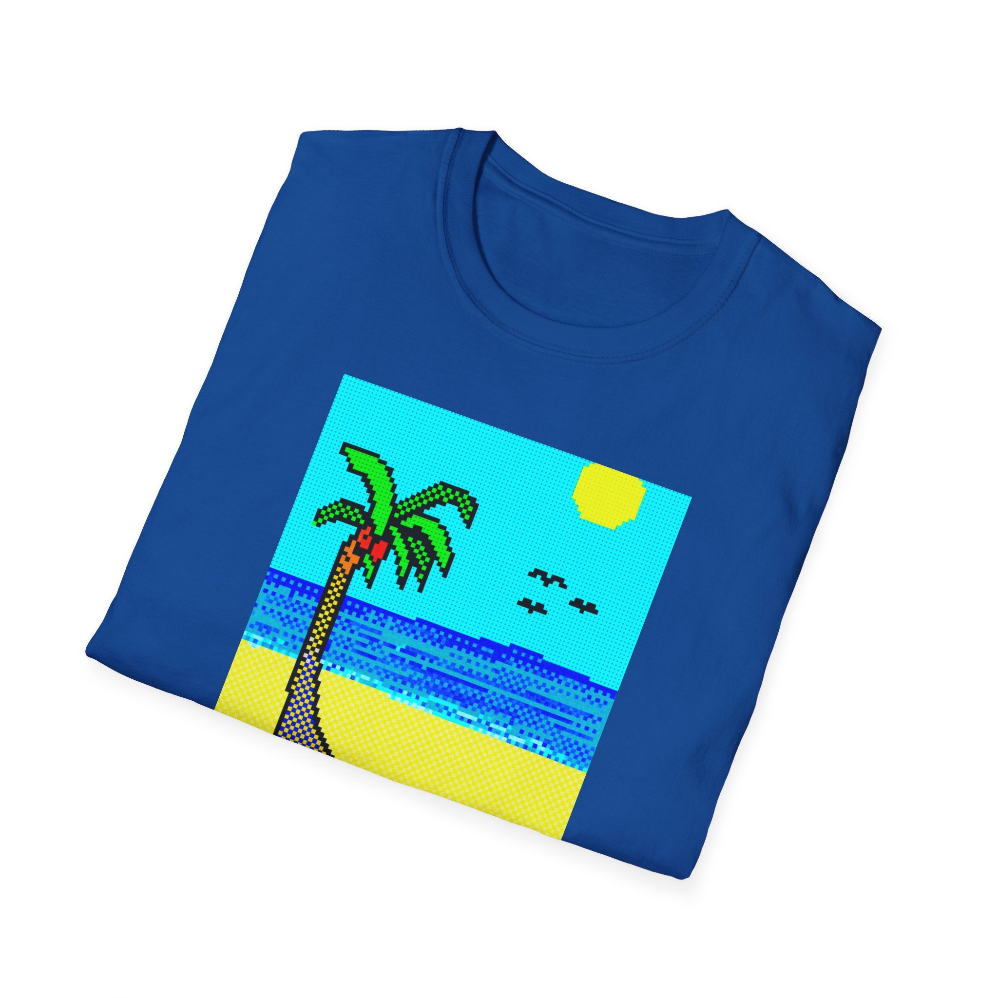 Gildan Unisex Softstyle® T-Shirt Retro MS Windows Card Theme Beaach