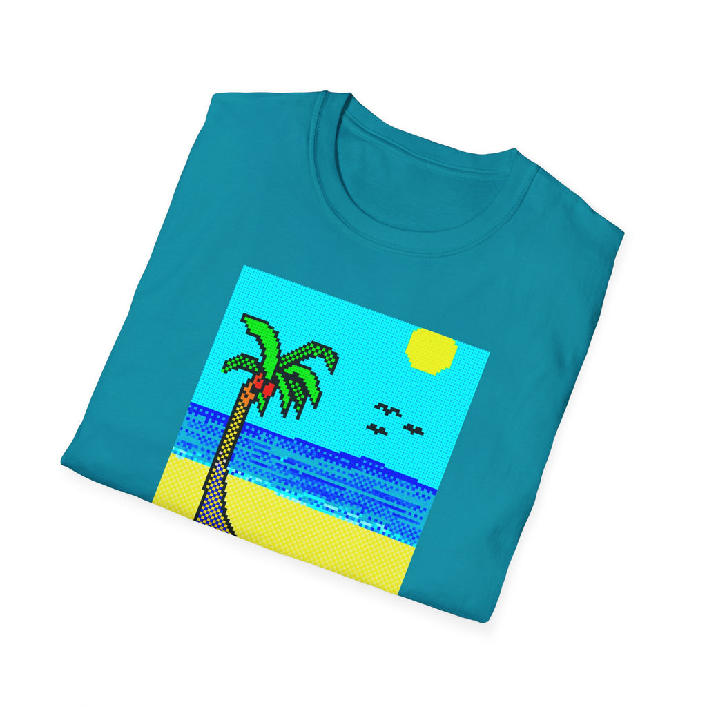Gildan Unisex Softstyle® T-Shirt Retro MS Windows Card Theme Beaach