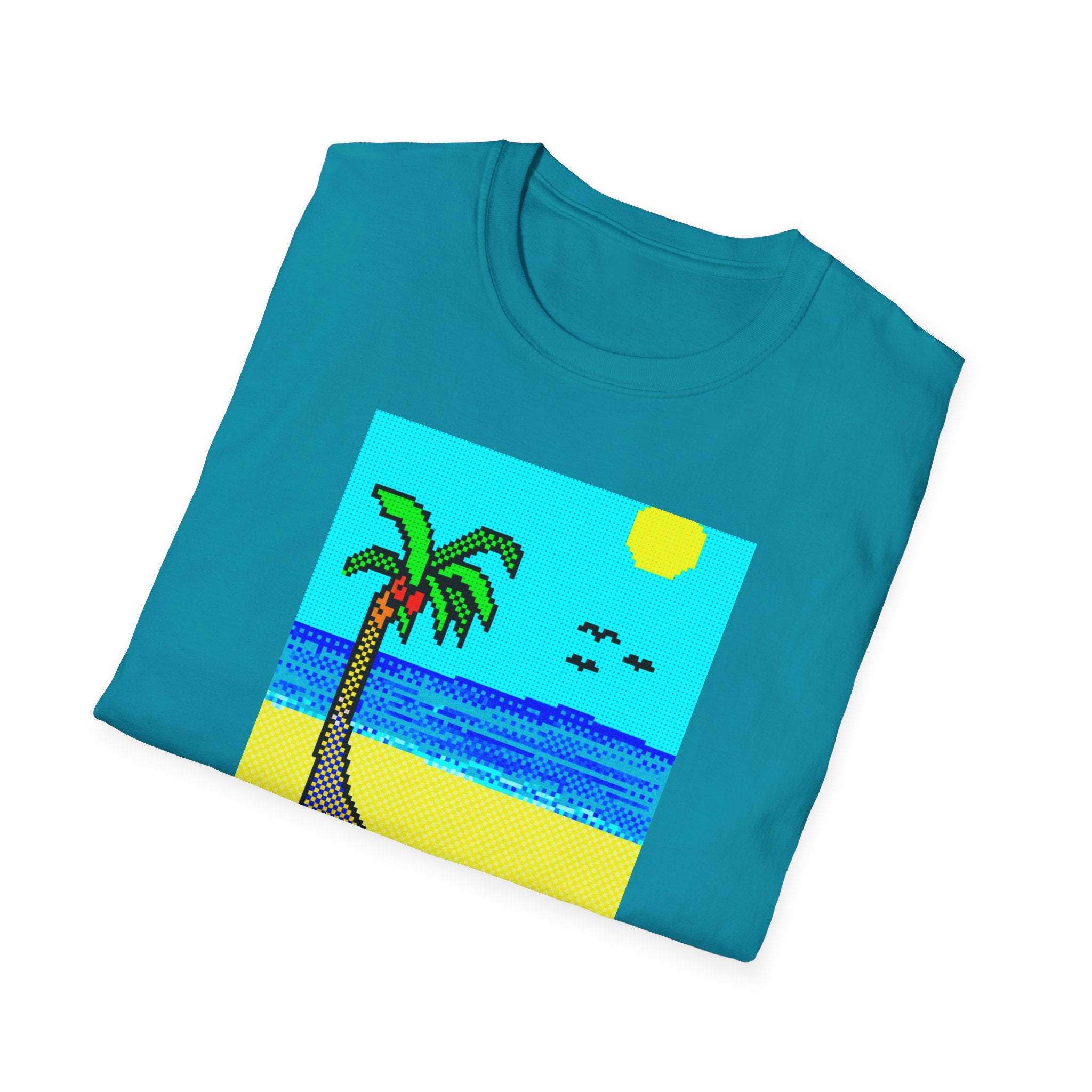 Gildan Unisex Softstyle® T-Shirt Retro MS Windows Card Theme Beaach