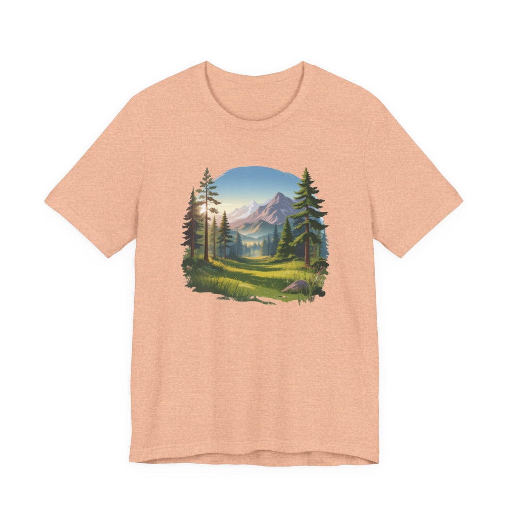 Bella+Canvas Unisex Jersery Short Sleeve Tee Mountain Woodland Design