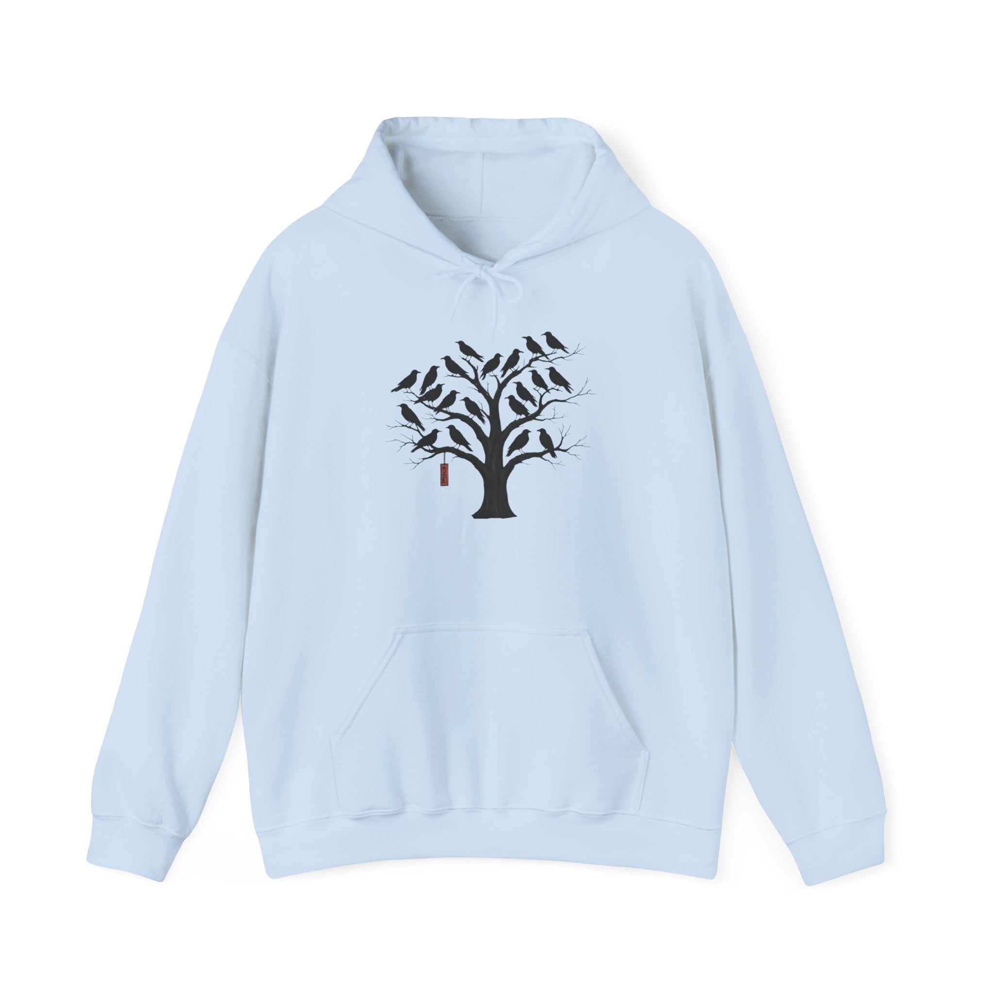 Gildan Heavy Blend Hoodie Unisex Black Bird Tree