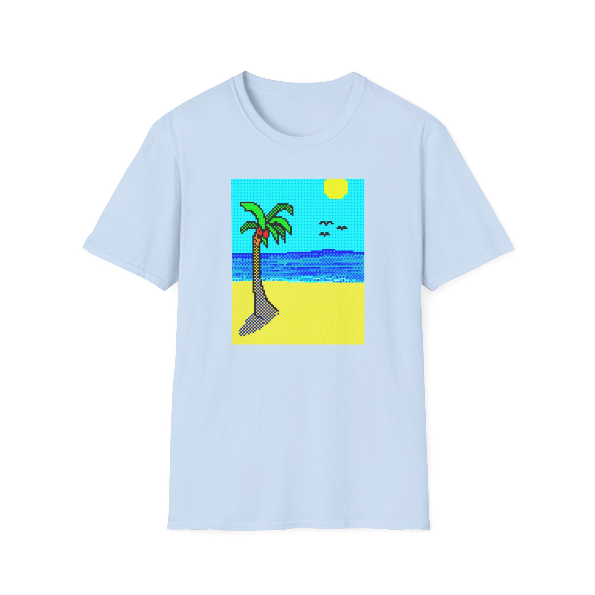 Gildan Unisex Softstyle® T-Shirt Retro MS Windows Card Theme Beaach