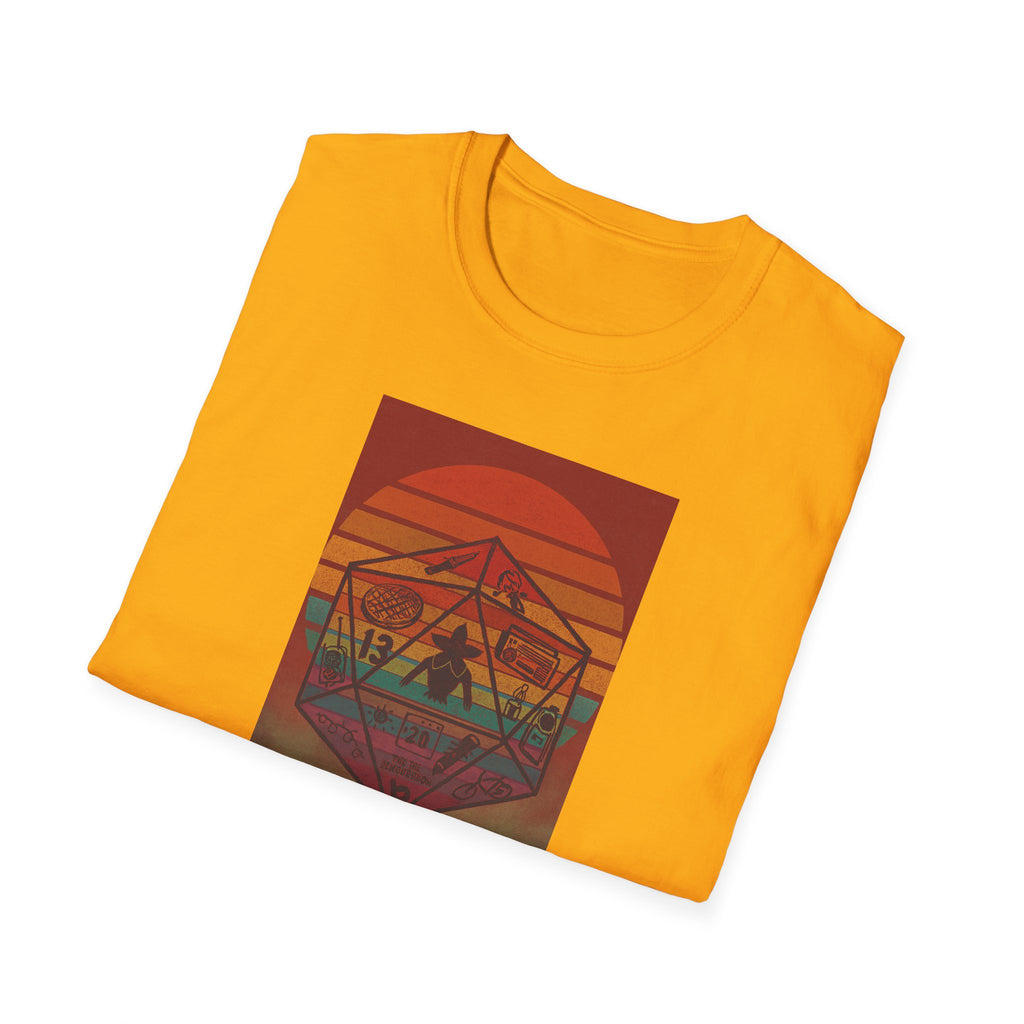 Gildan Unisex Softstyle® T-Shirt Retro Sunset 20sided Dice