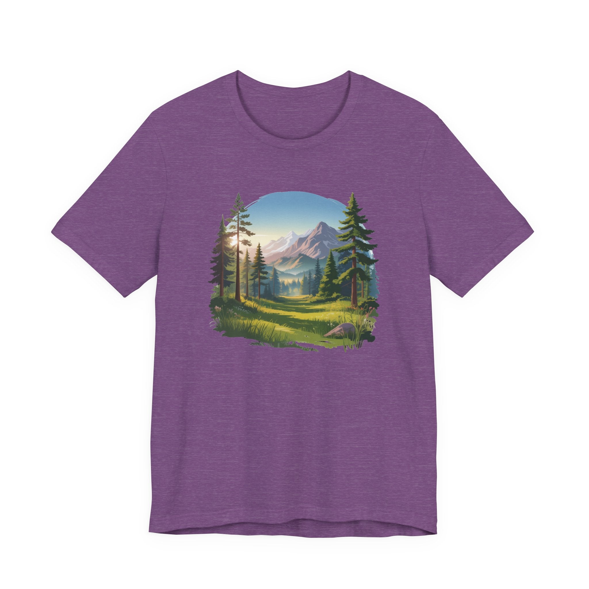 Bella+Canvas Unisex Jersery Short Sleeve Tee Mountain Woodland Design