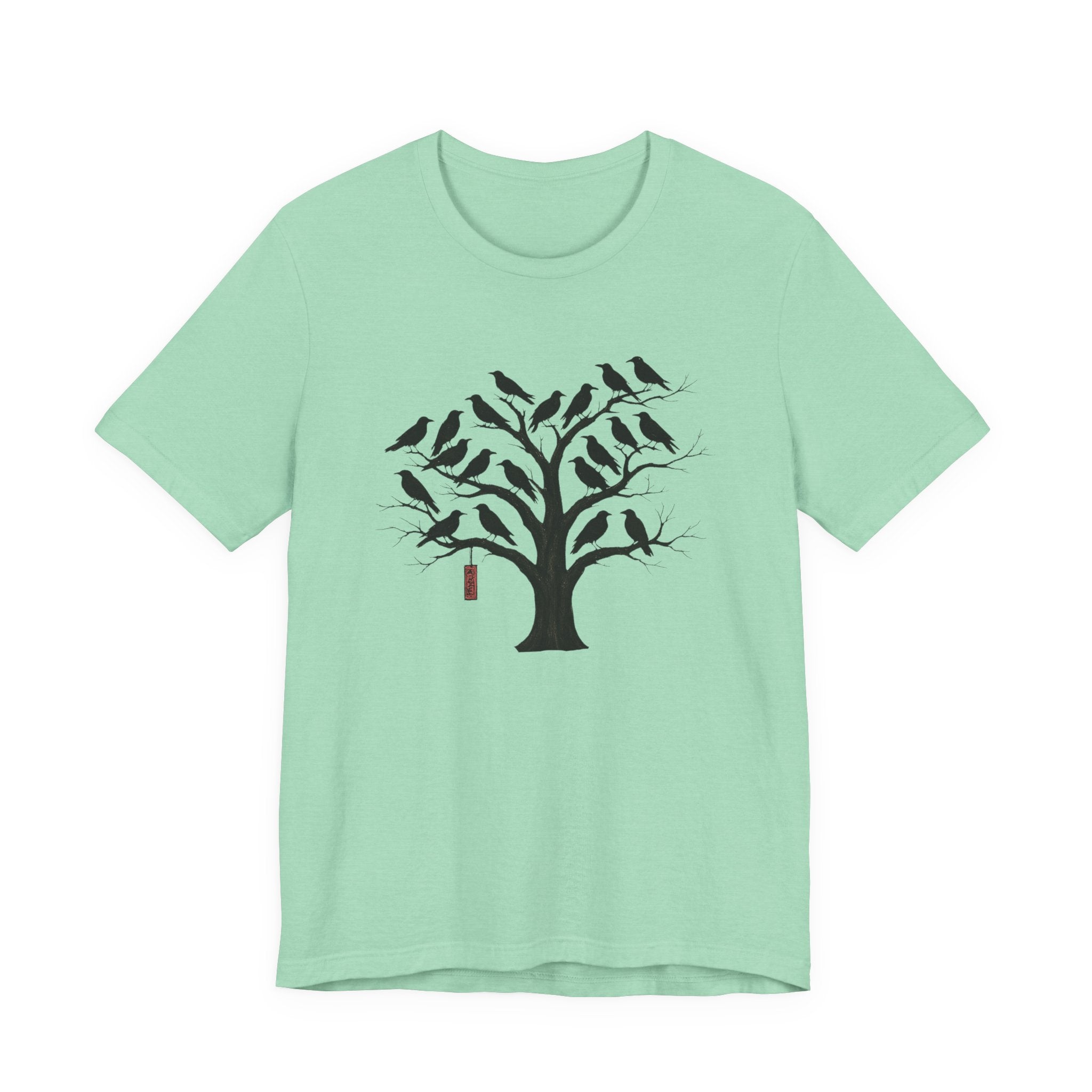 Bella+Canvas Unisex Jersery Short Sleeve T-Shirt — Silhouette Bird Tree Graphic Tee
