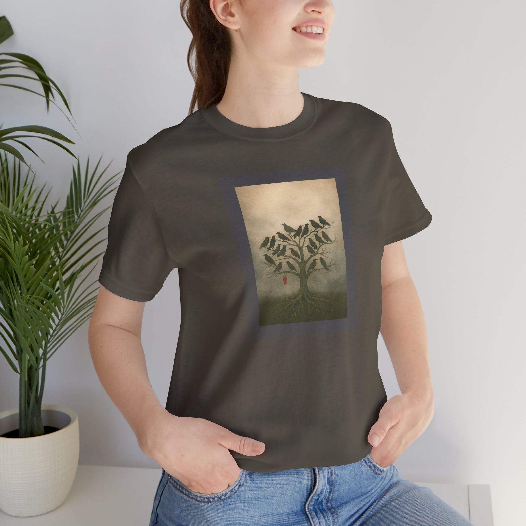 Bella+Canvas Unisex Jersery Short Sleeve T-Shirt Tree of Birds T-Shirt