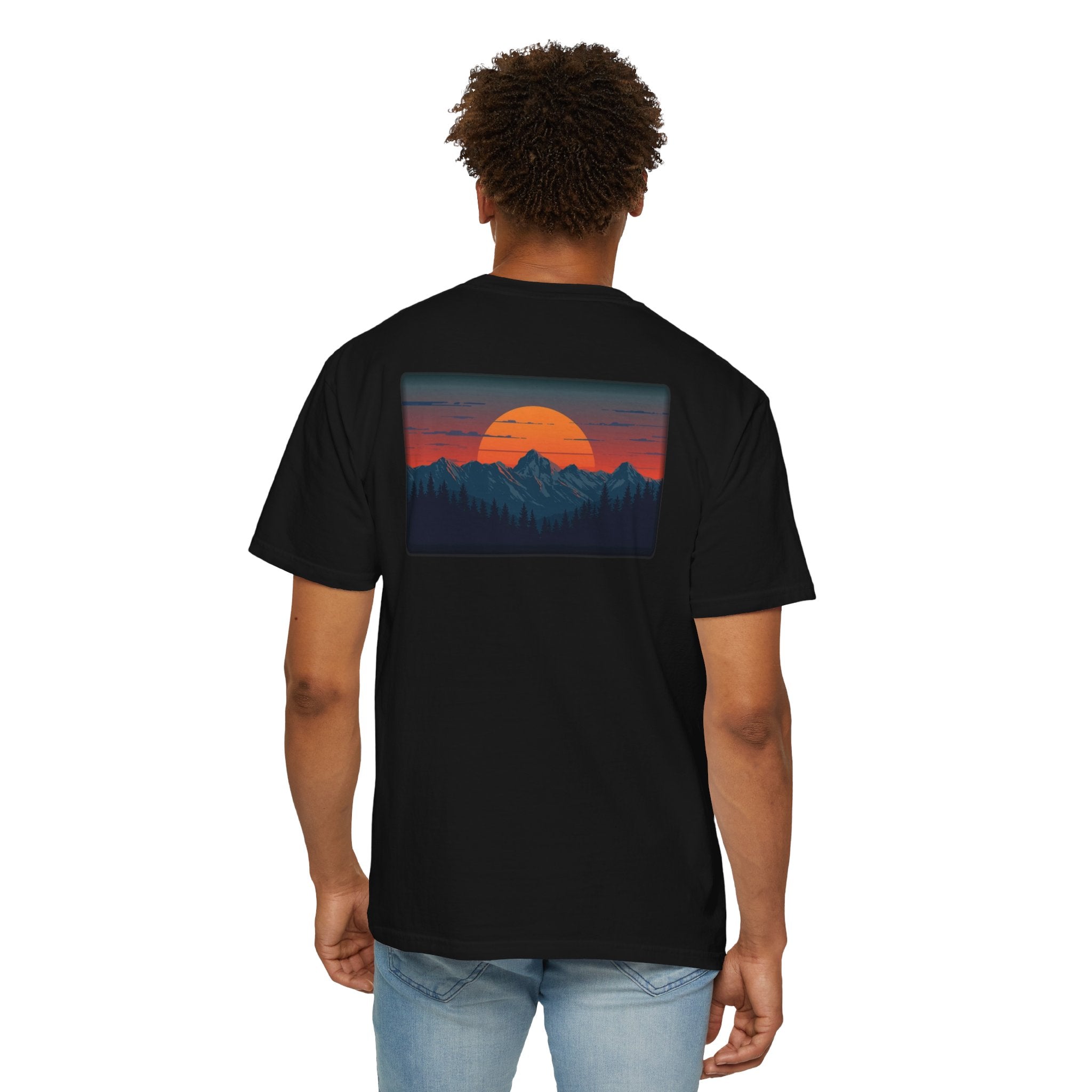 Comfort Colors® Garment-Dyed Short Sleeve Tee-Retro Mountain Sunset