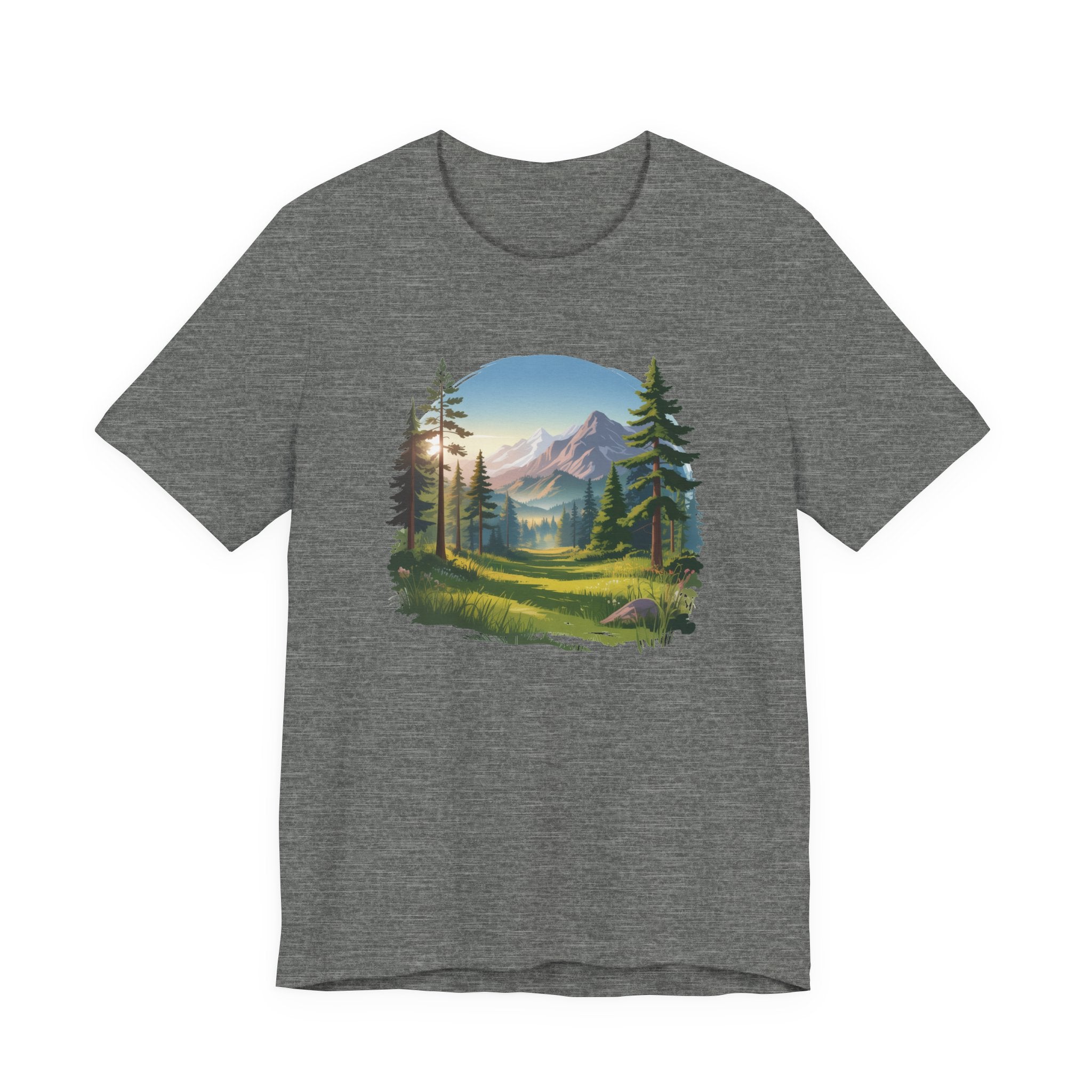 Bella+Canvas Unisex Jersery Short Sleeve Tee Mountain Woodland Design