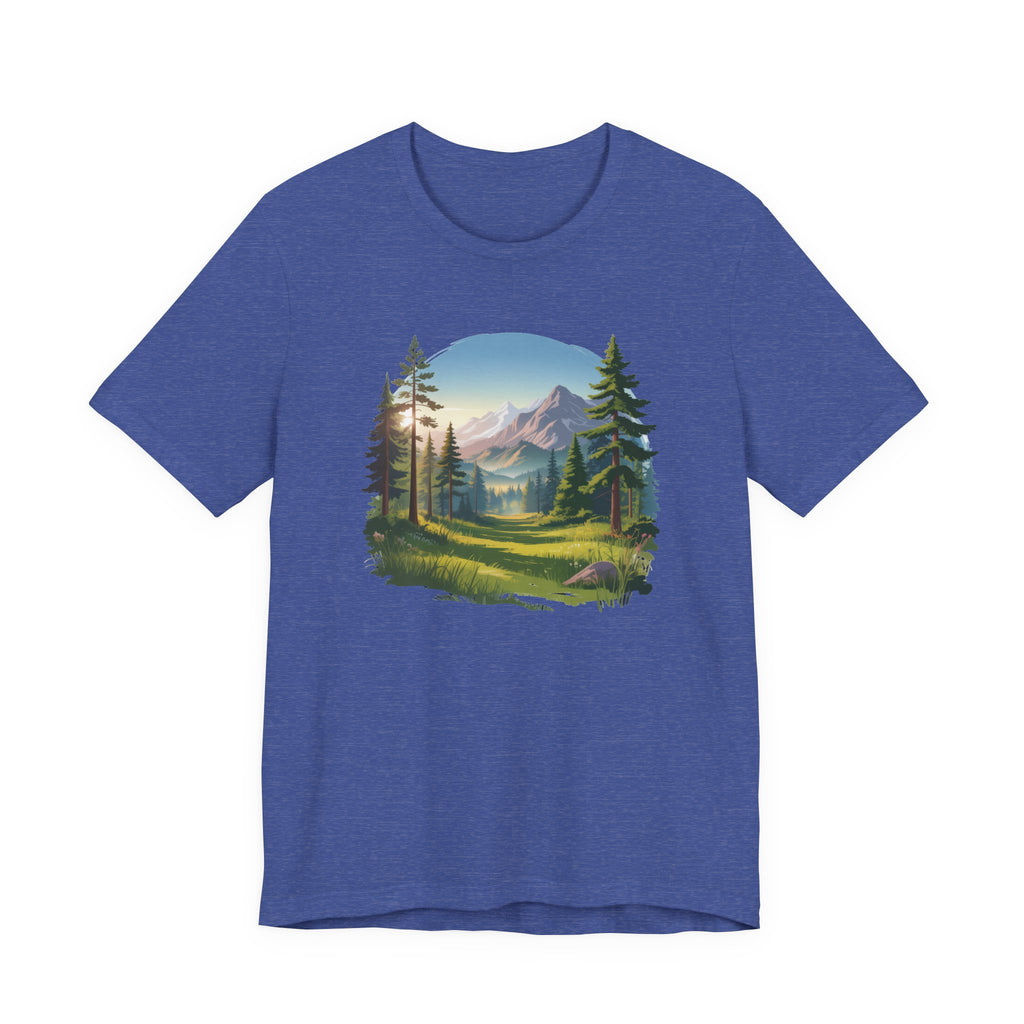 Bella+Canvas Unisex Jersery Short Sleeve Tee Mountain Woodland Design