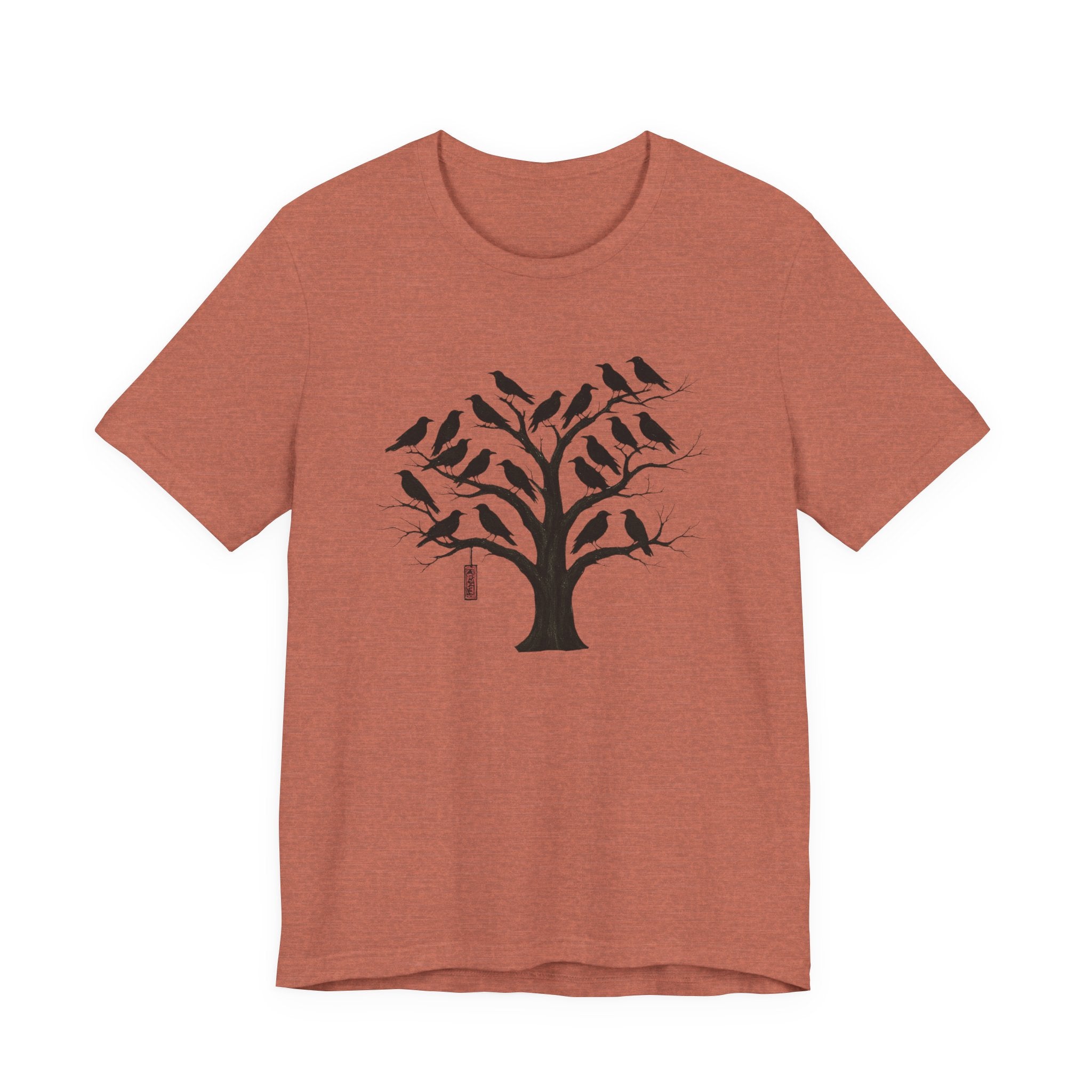 Bella+Canvas Unisex Jersery Short Sleeve T-Shirt — Silhouette Bird Tree Graphic Tee