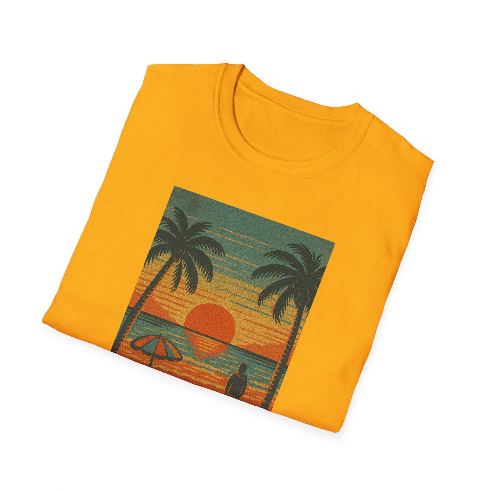 Gildan Unisex Softstyle® T-Shirt Retro Beach Sunset