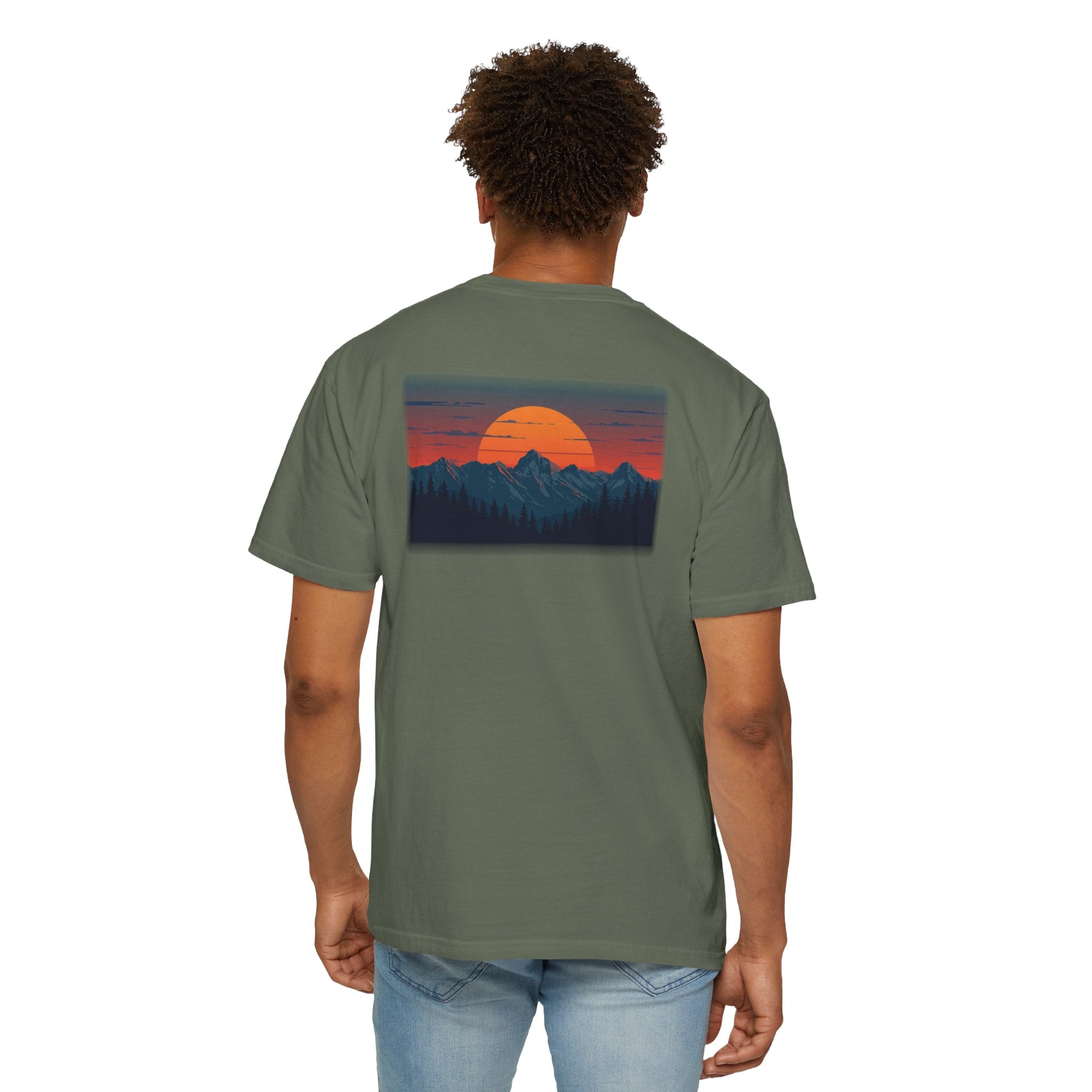 Comfort Colors® Garment-Dyed Short Sleeve Tee-Retro Mountain Sunset
