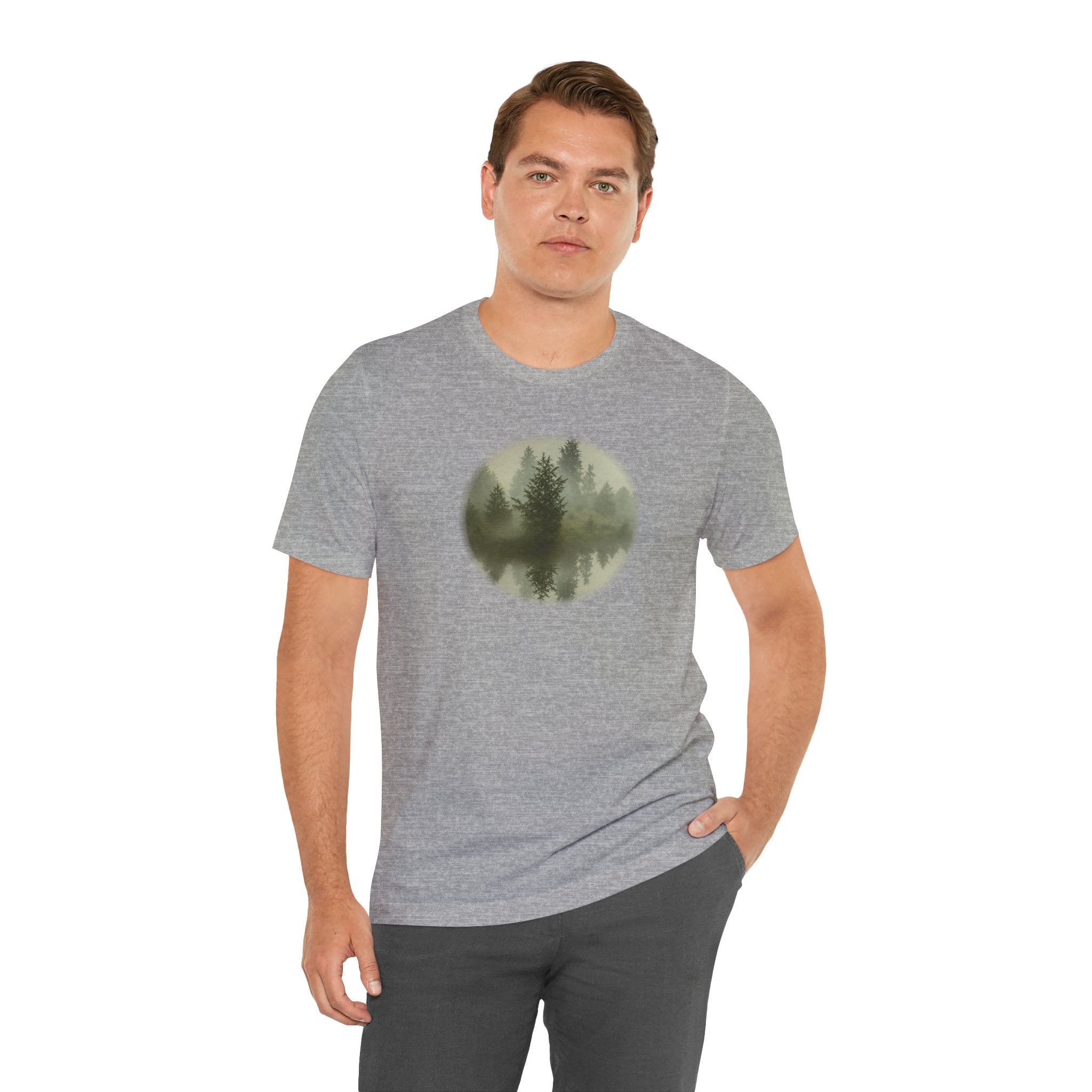 Bella+Canvas Unisex Jersery Short Sleeve T-Shirt — Floating Mirror Forest