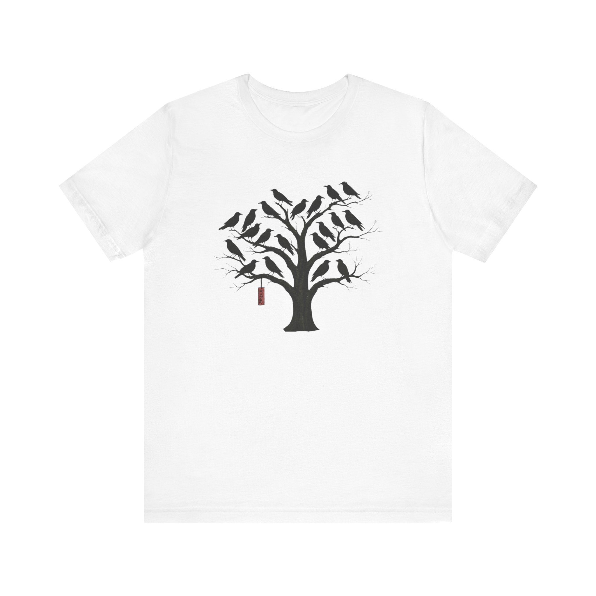 Bella+Canvas Unisex Jersery Short Sleeve T-Shirt — Silhouette Bird Tree Graphic Tee