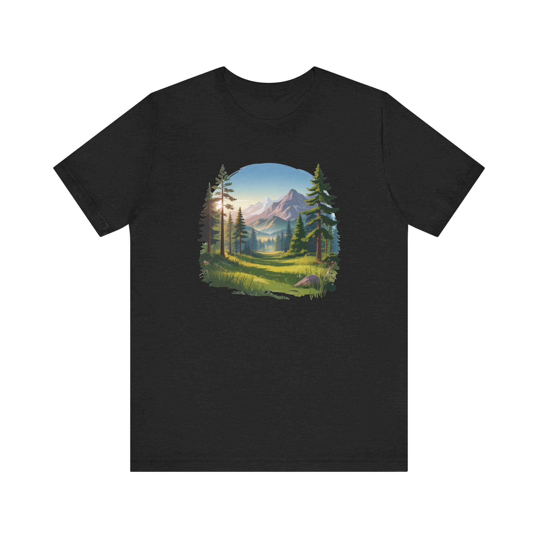 Bella+Canvas Unisex Jersery Short Sleeve Tee Mountain Woodland Design