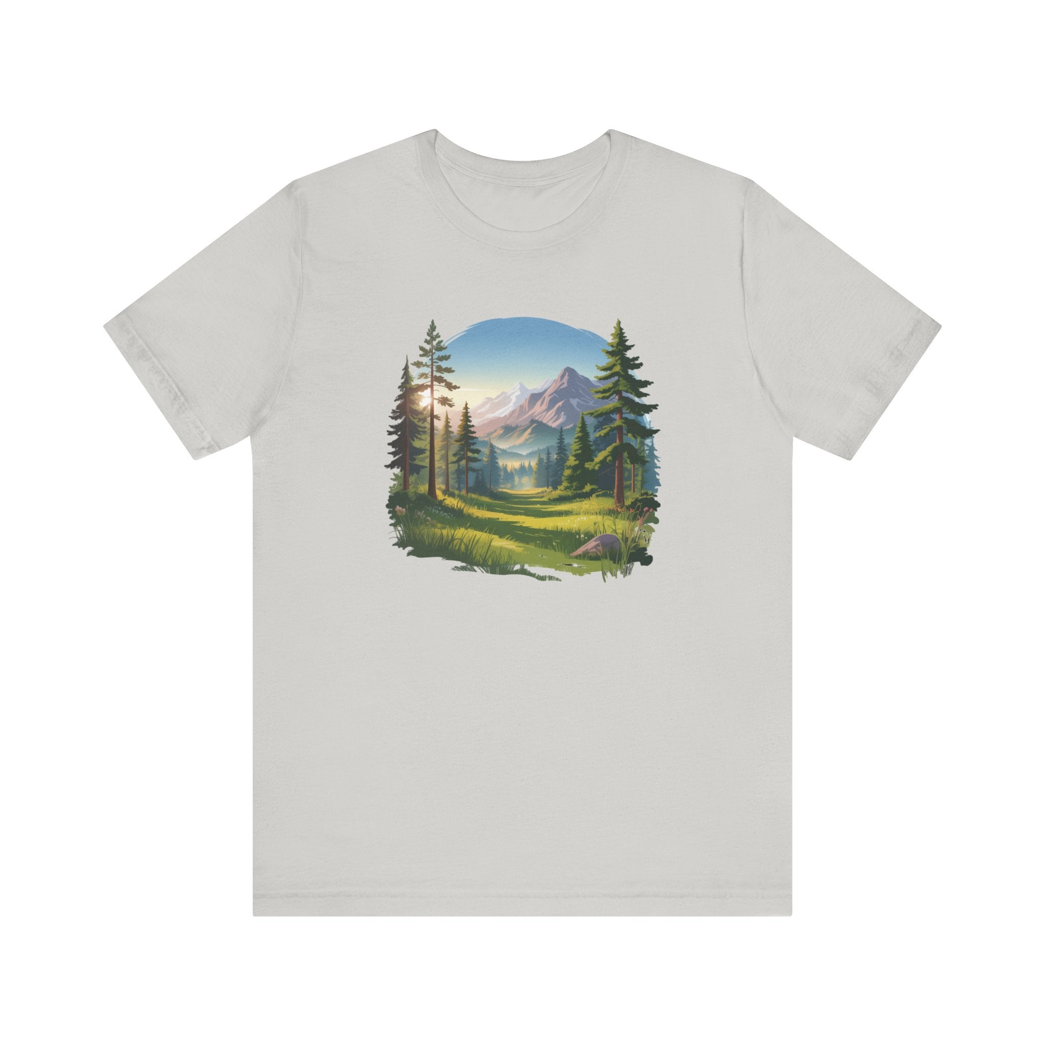 Bella+Canvas Unisex Jersery Short Sleeve Tee Mountain Woodland Design