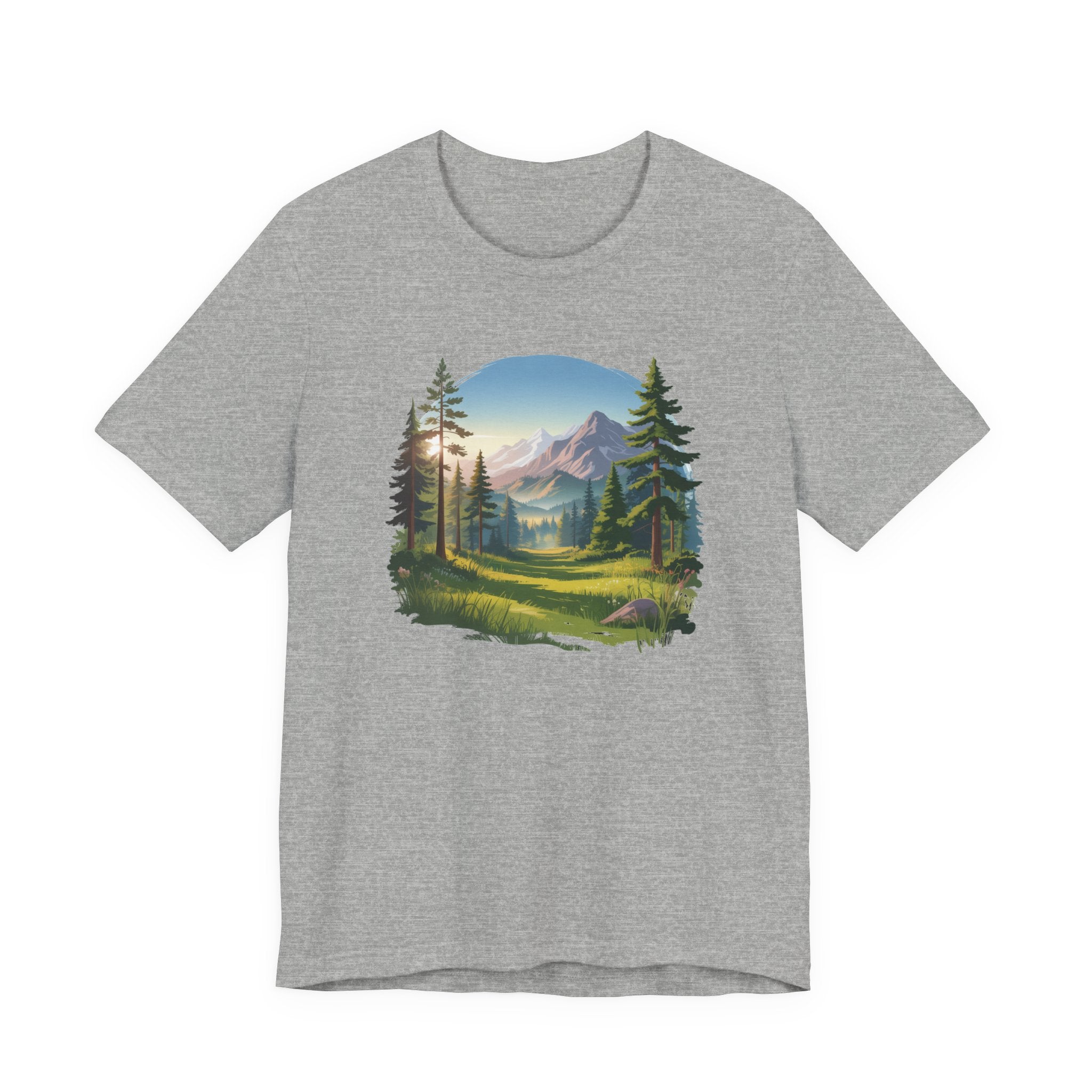 Bella+Canvas Unisex Jersery Short Sleeve Tee Mountain Woodland Design