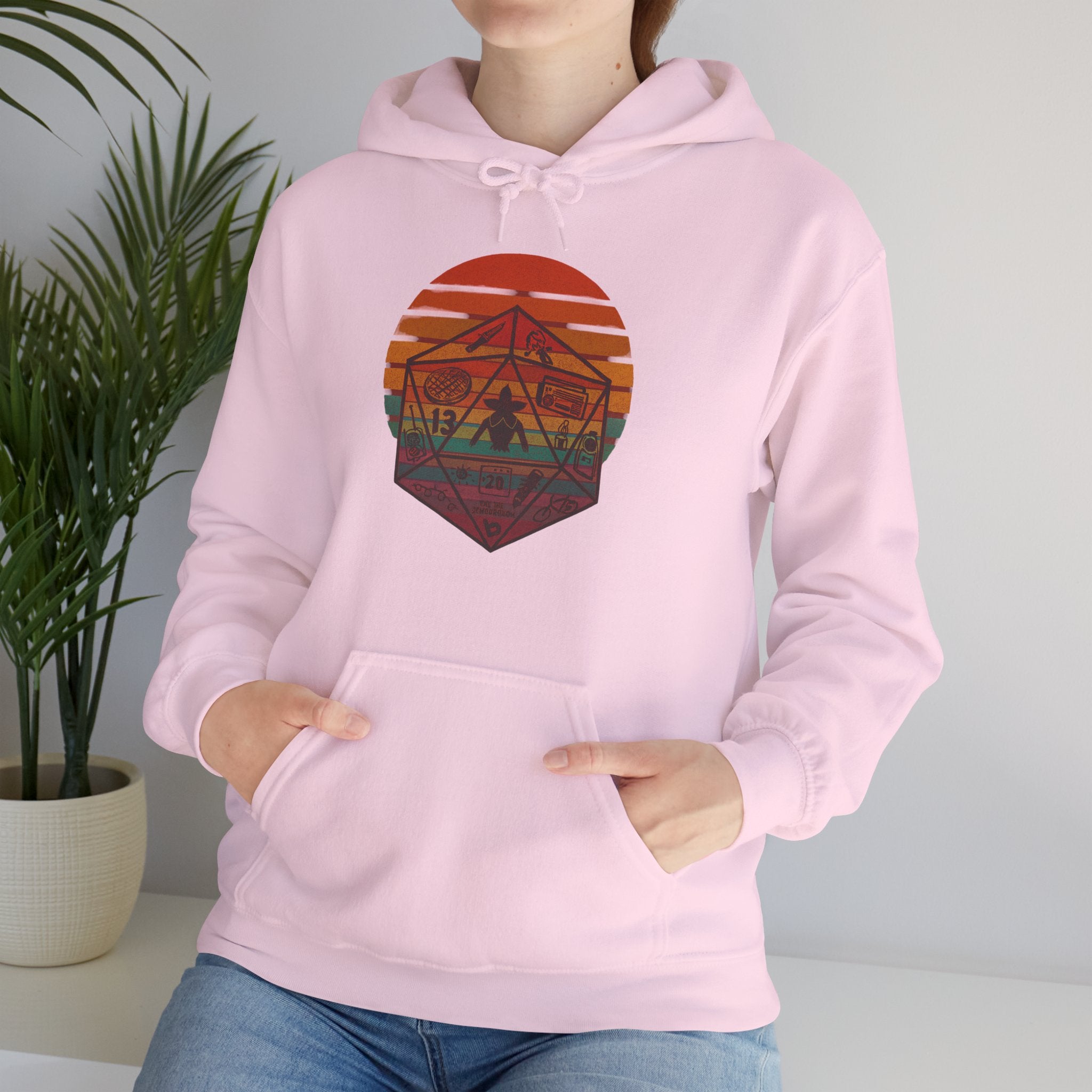Gildan Heavy Blend Hoodie Stranger Things 20 Sided Dice