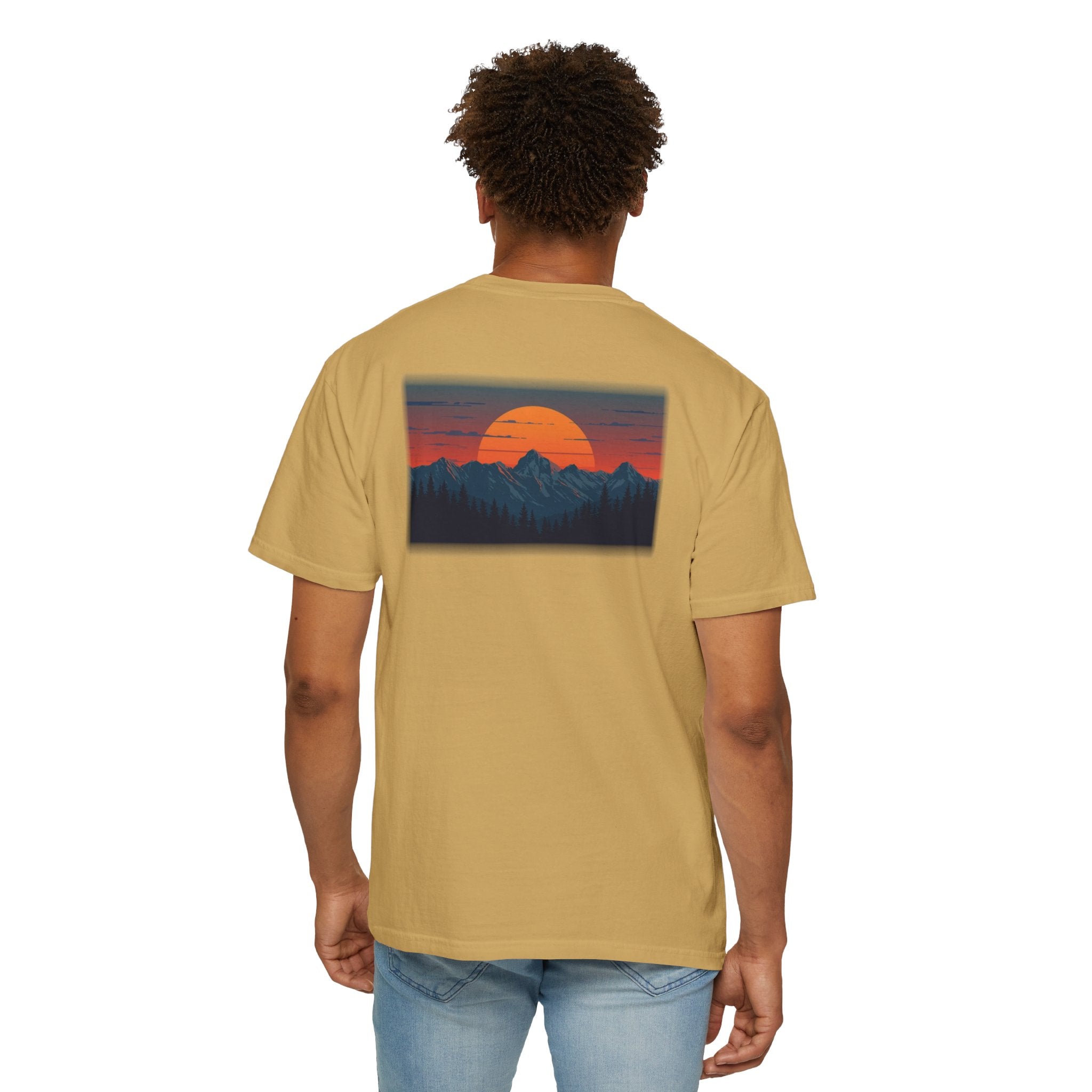 Comfort Colors® Garment-Dyed Short Sleeve Tee-Retro Mountain Sunset