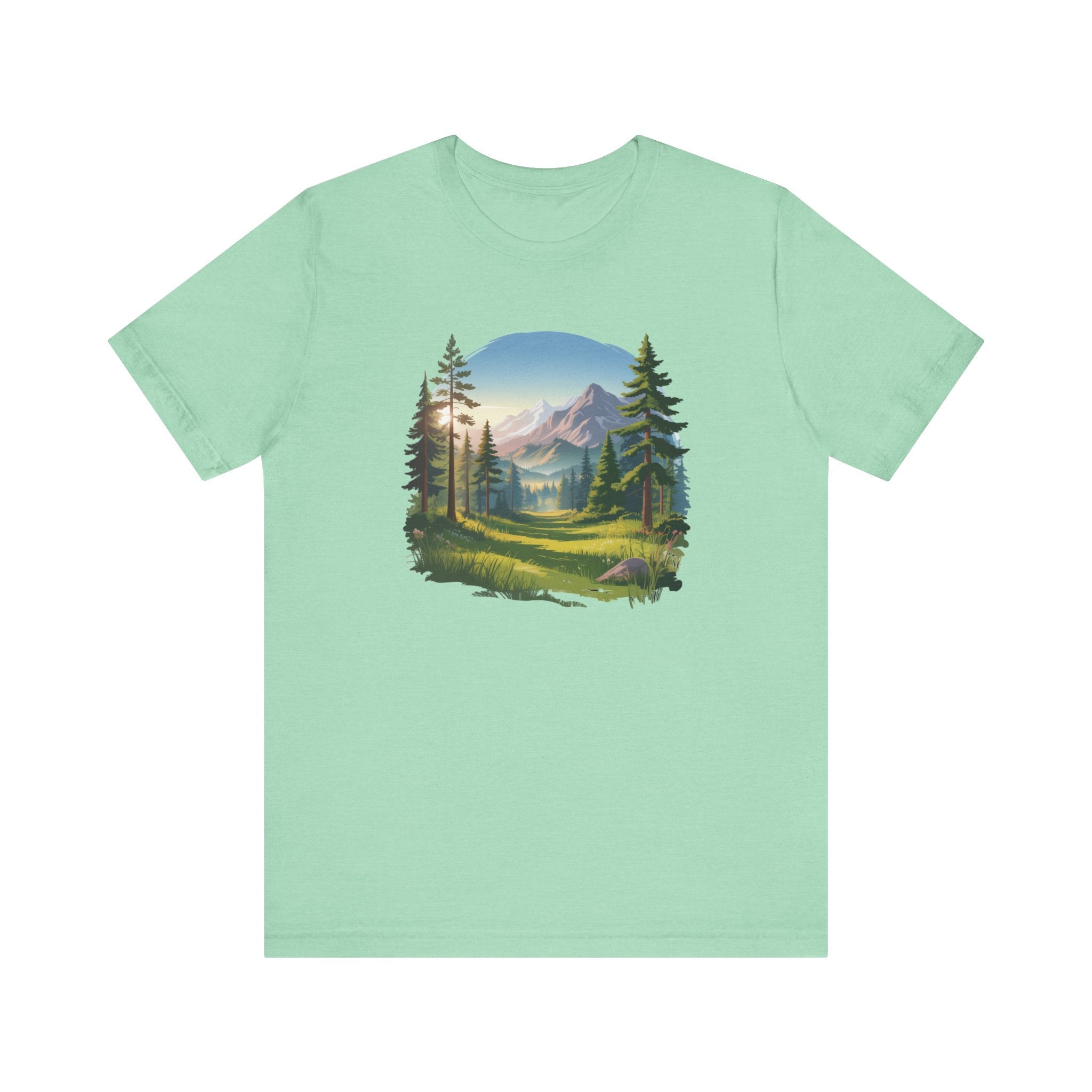 Bella+Canvas Unisex Jersery Short Sleeve Tee Mountain Woodland Design