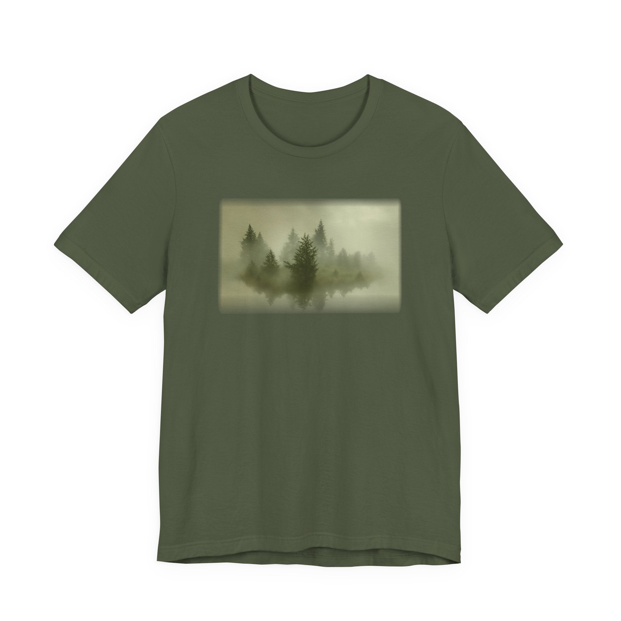 Bella+Canvas Unisex Jersery Short Sleeve T-Shirt — Foggy Floating Forest