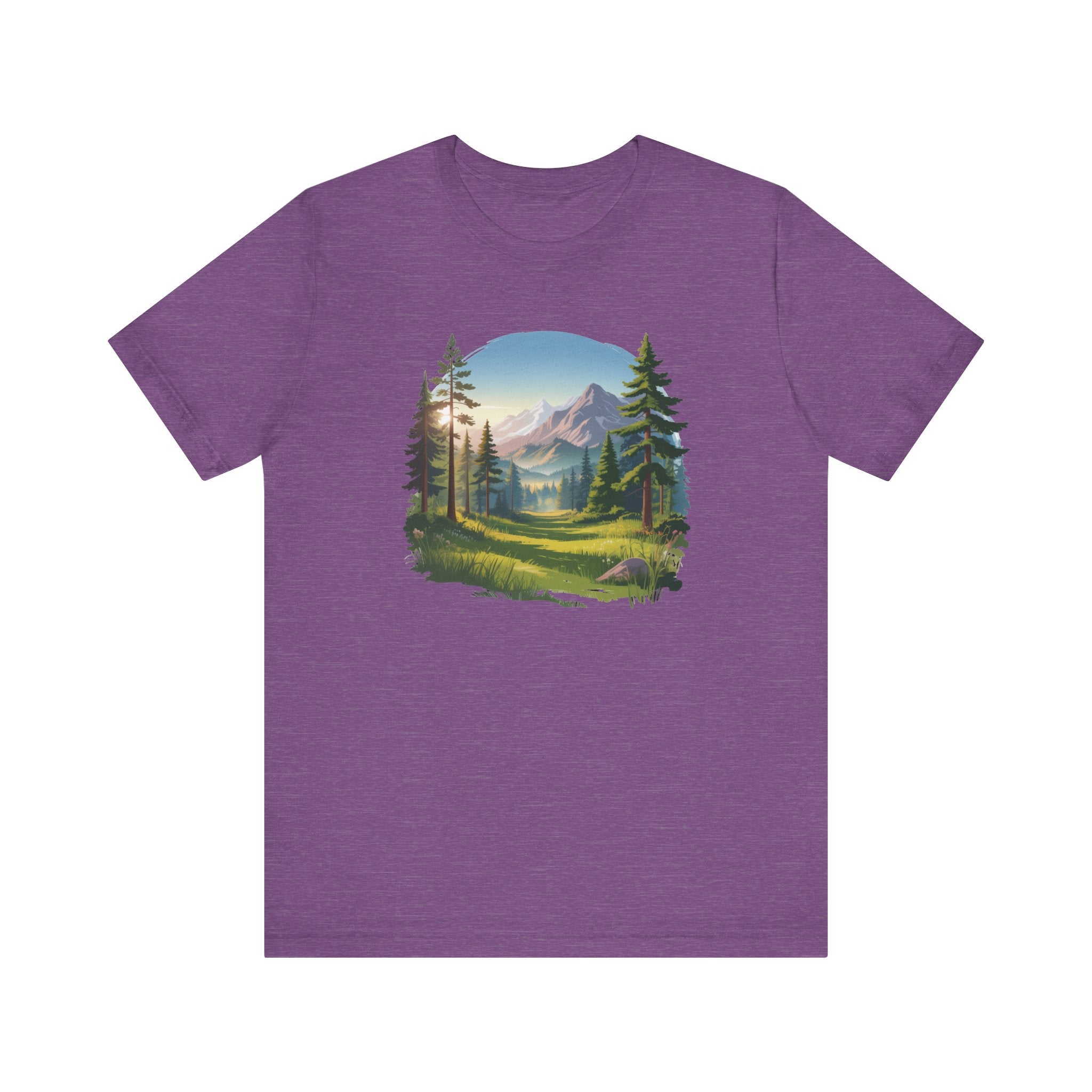 Bella+Canvas Unisex Jersery Short Sleeve Tee Mountain Woodland Design