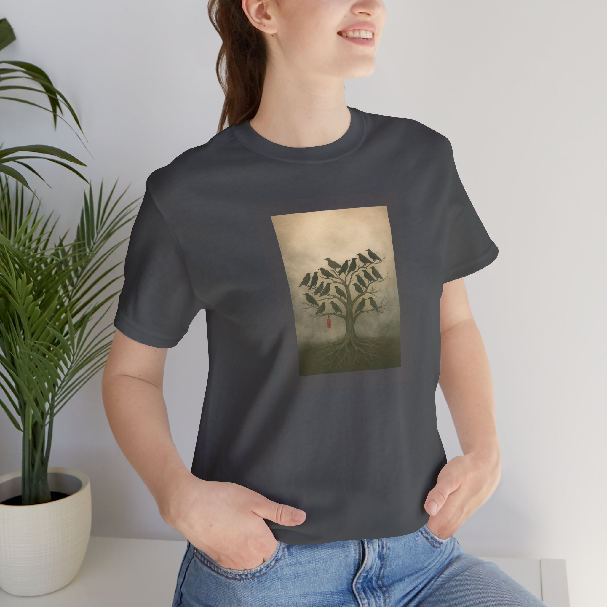Bella+Canvas Unisex Jersery Short Sleeve T-Shirt Tree of Birds T-Shirt