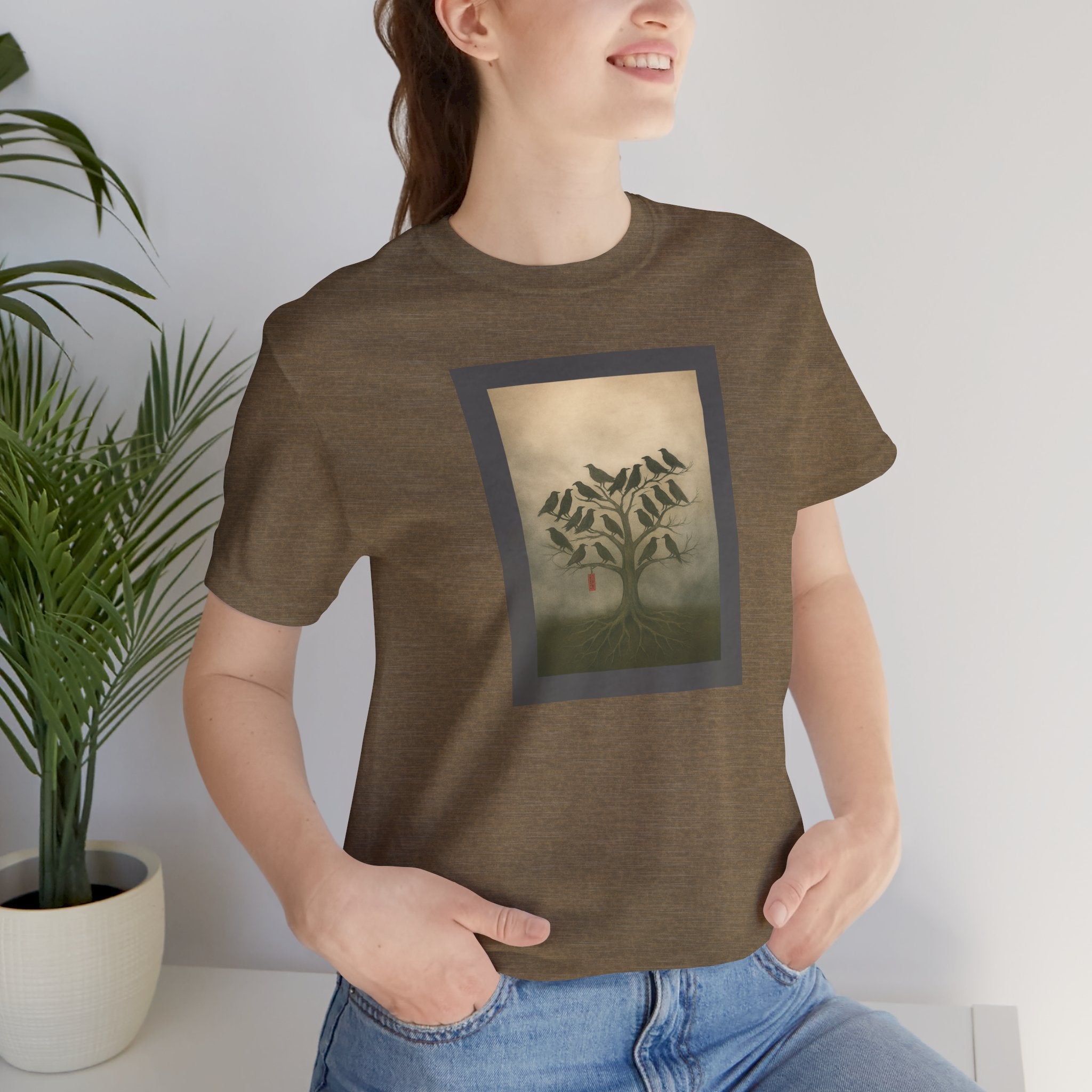 Bella+Canvas Unisex Jersery Short Sleeve T-Shirt Tree of Birds T-Shirt