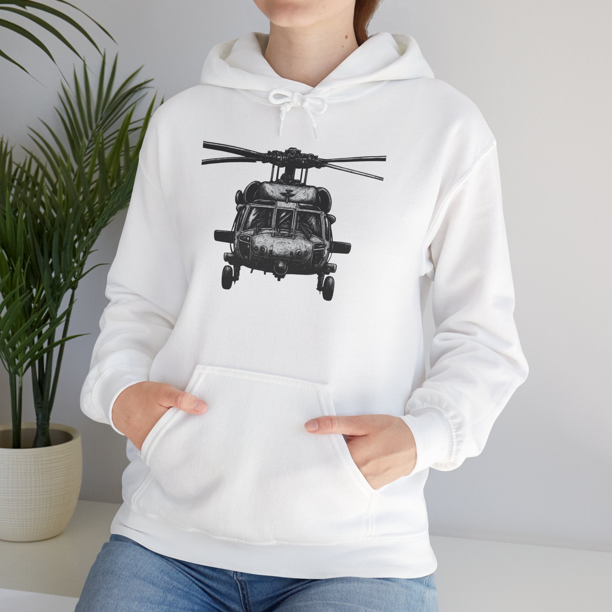 Gildan Heavy Blend Hoodie-Black Hawk Helicopter Hoodie