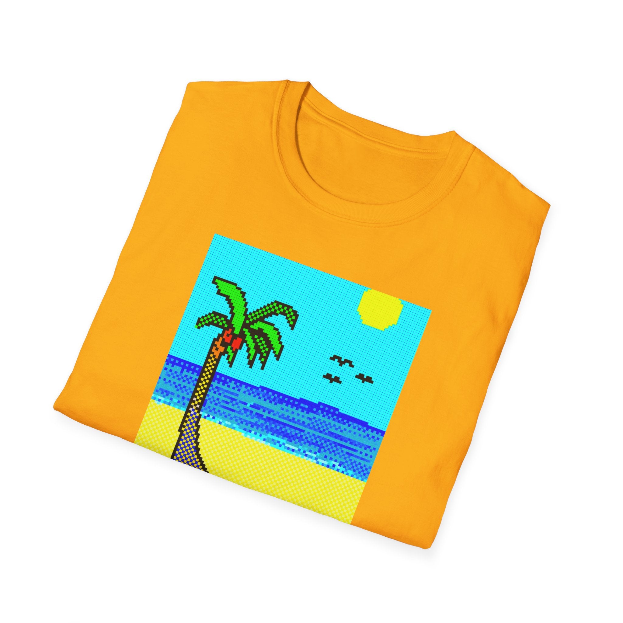 Gildan Unisex Softstyle® T-Shirt Retro MS Windows Card Theme Beaach