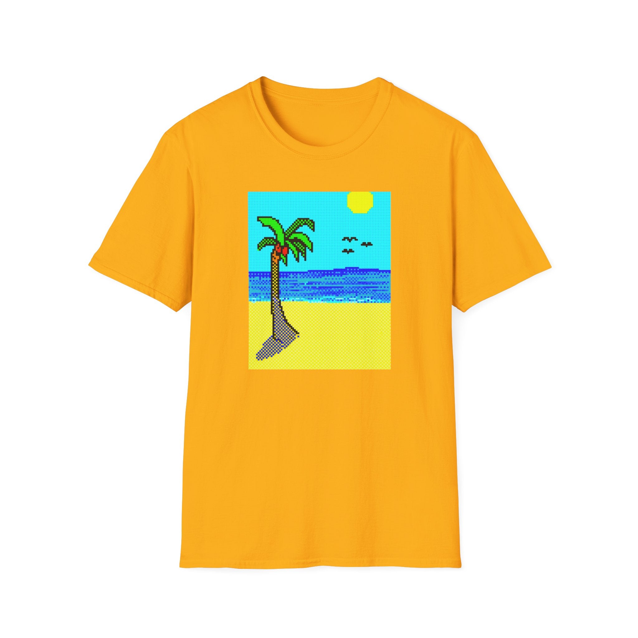 Gildan Unisex Softstyle® T-Shirt Retro MS Windows Card Theme Beaach