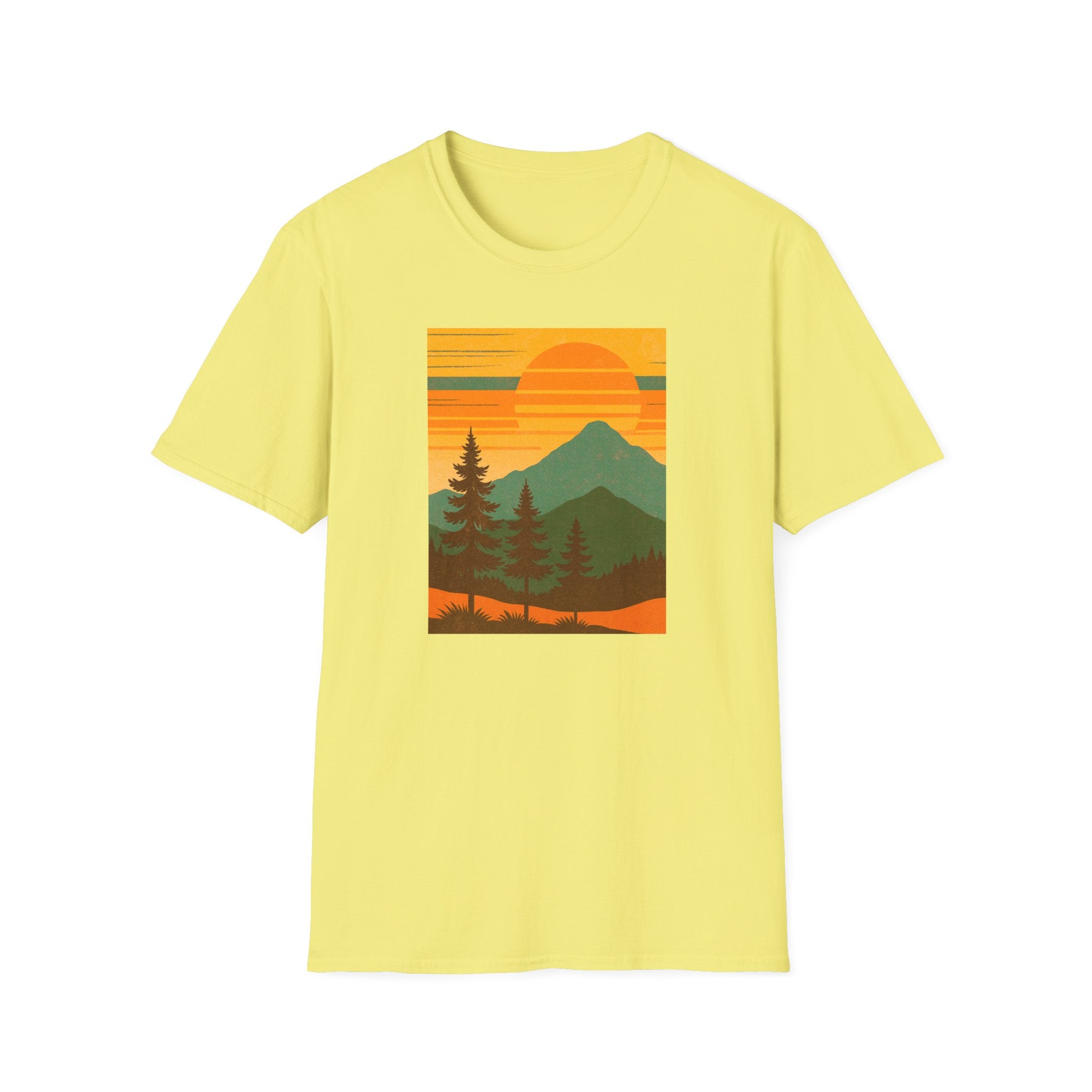 Gildan Unisex Softstyle® T-Shirt Retro Mountain Sunset